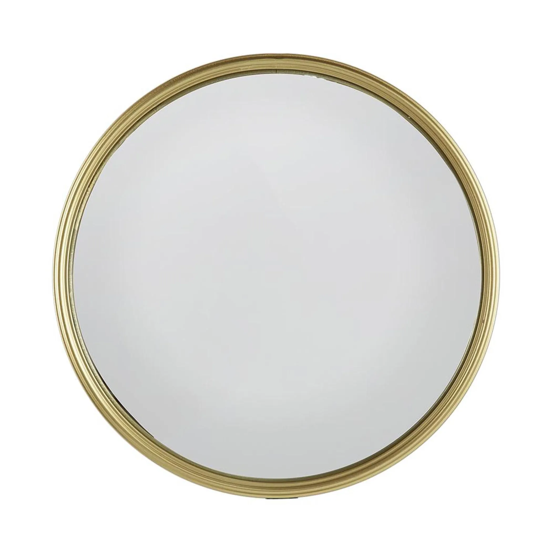 15" Gold Round Iron Textured Framed Accent Mirror - Image 2