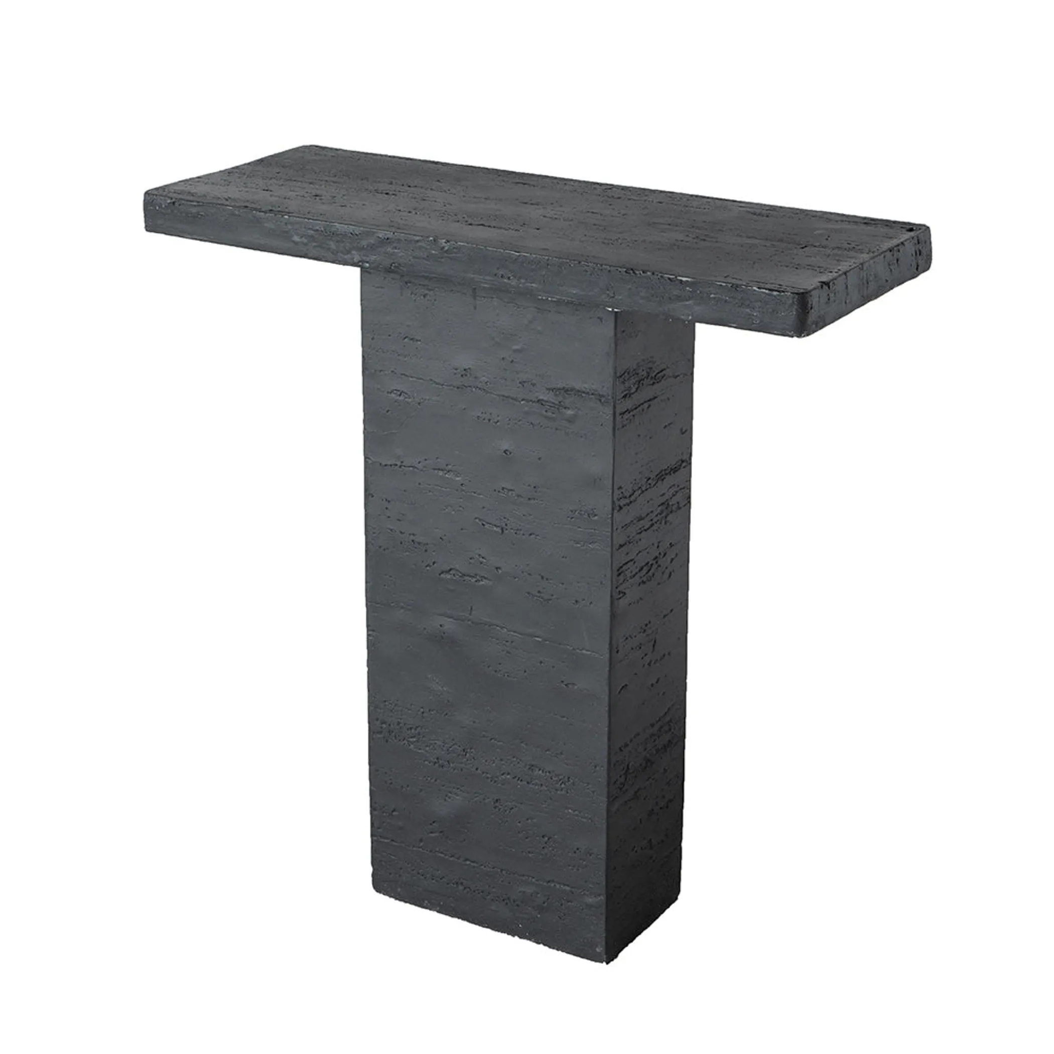 Black Rectangular Coffee Table With Pedestal Base