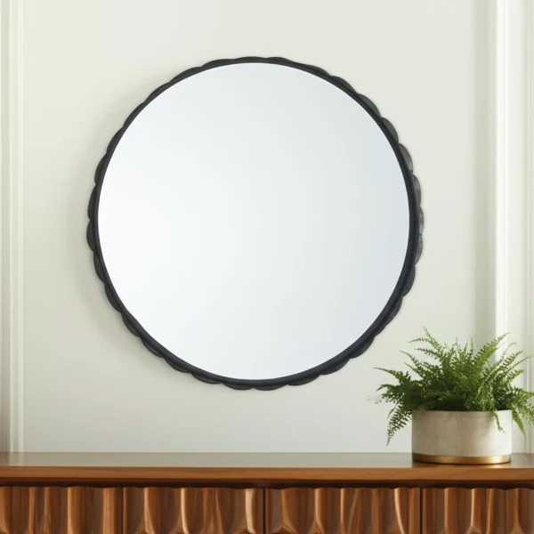 Metal Scalloped Framed Accent Mirror