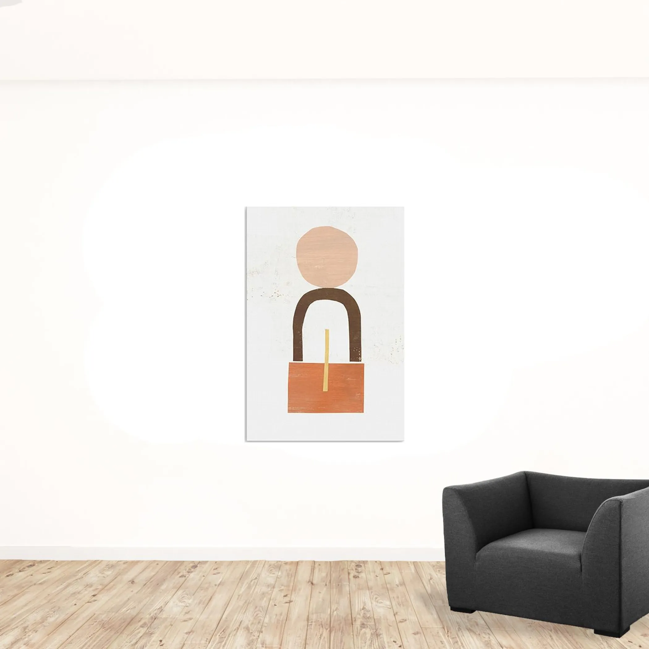Abstract Orange Shapes In Balance Unframed Print Wall Art - Image 2