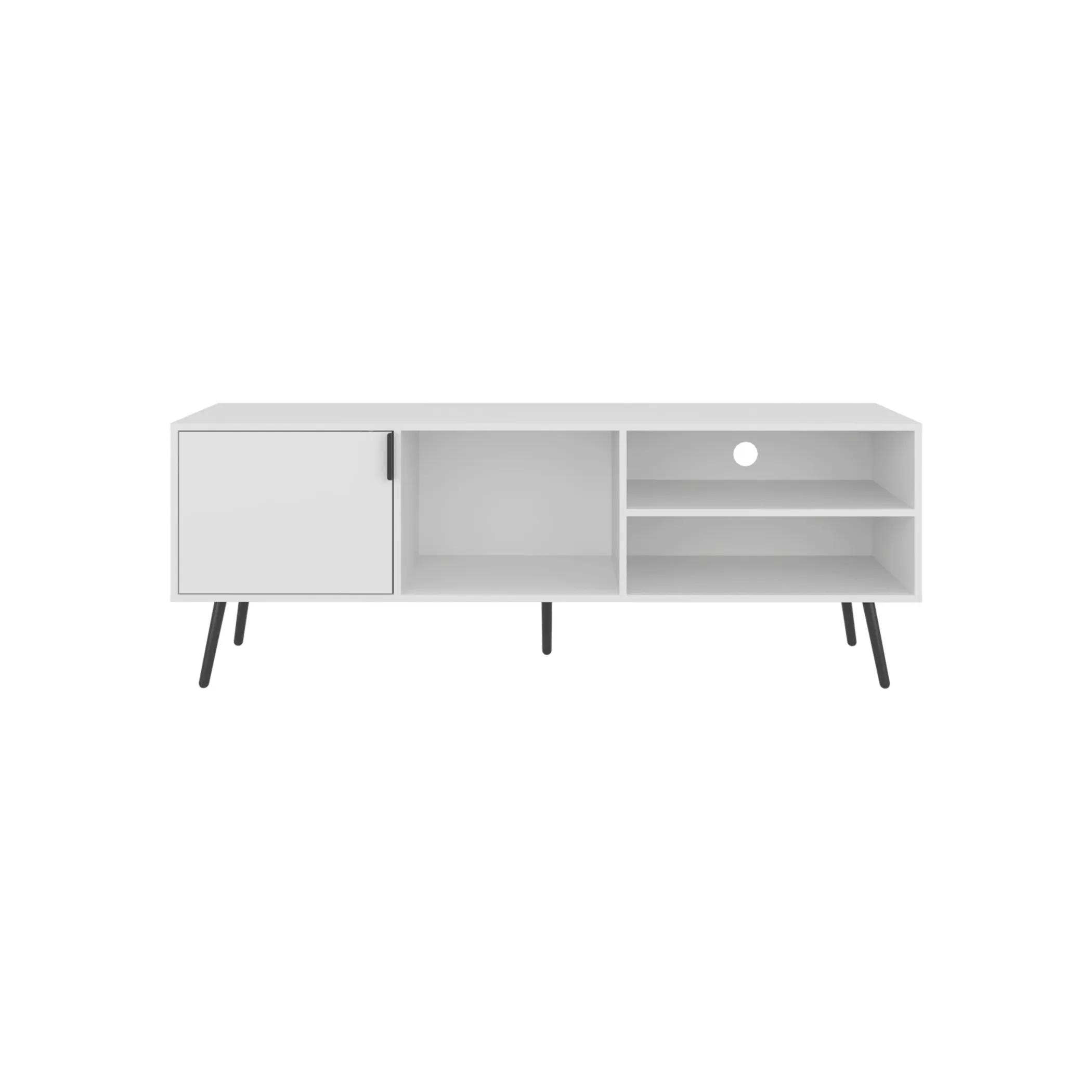 Vulcan 63" Wide Tv Stand with One Cabinet, Three Open Shelves - Image 3