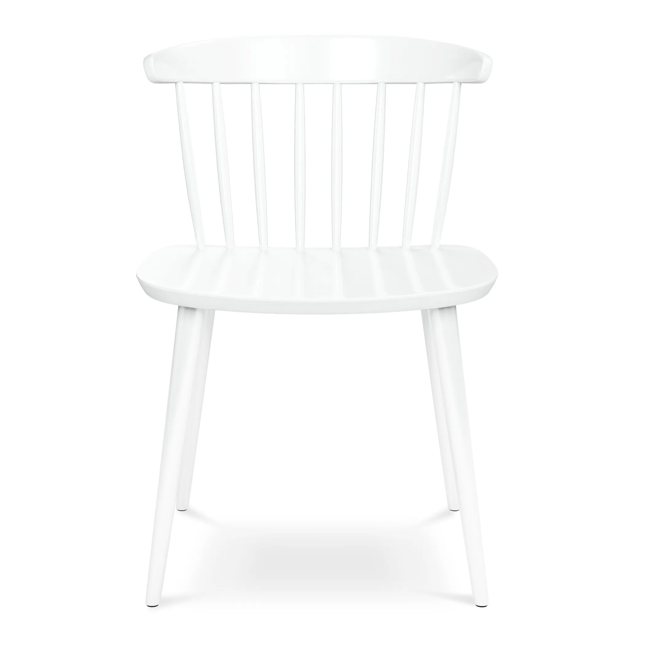 White Heavy Duty Plastic Slat Back Dining Side Chair - Image 2