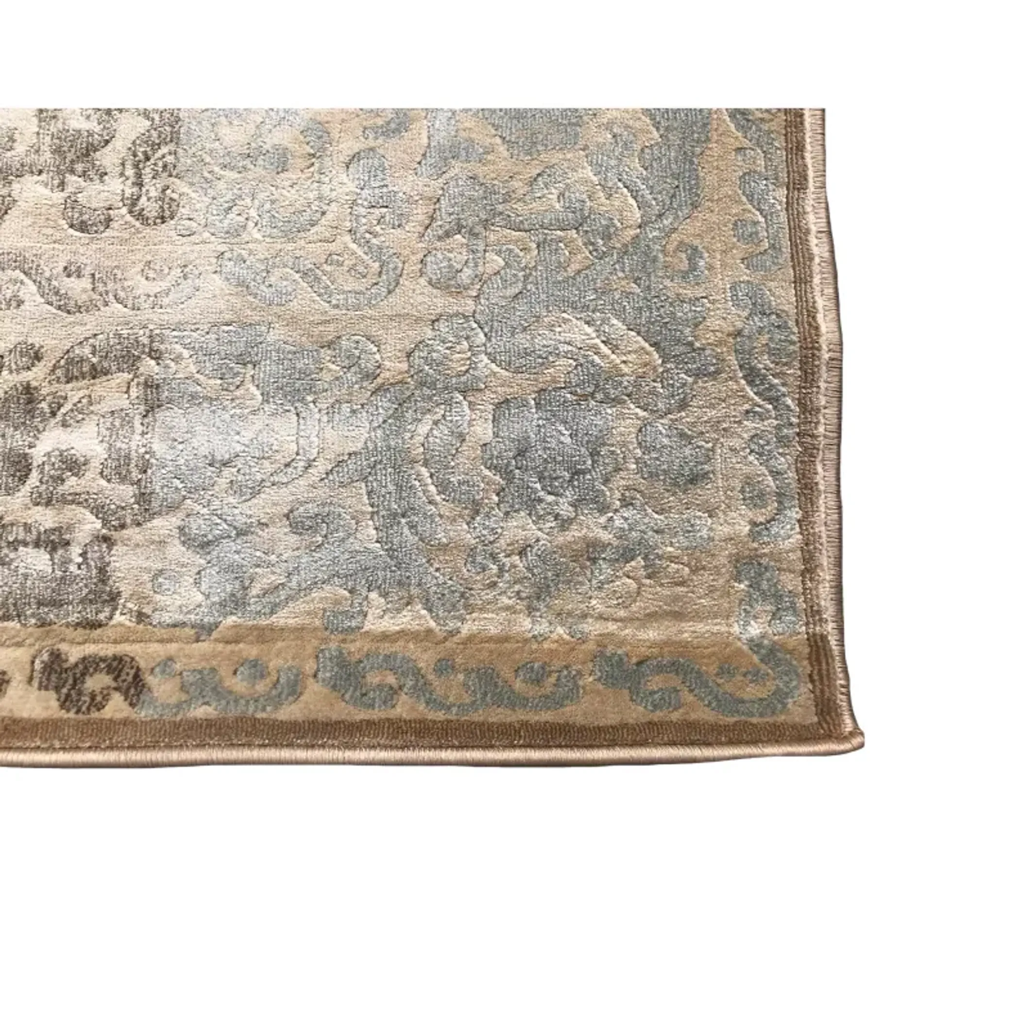 7'10" x 10'3" Feet Vintage Beige Silky Glam Area Rug - Image 3