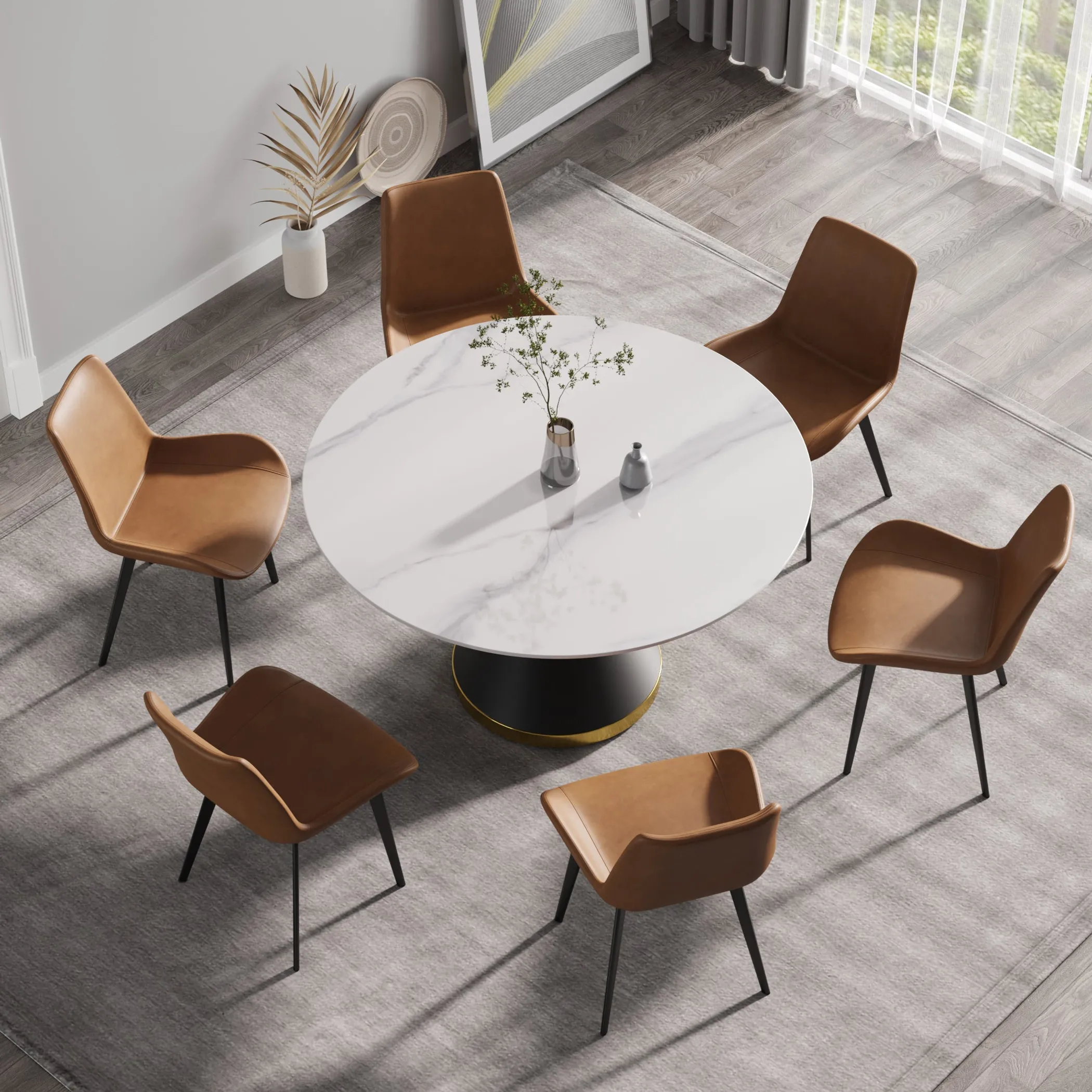 Modern Marble Stone Round Dining Table - Image 3