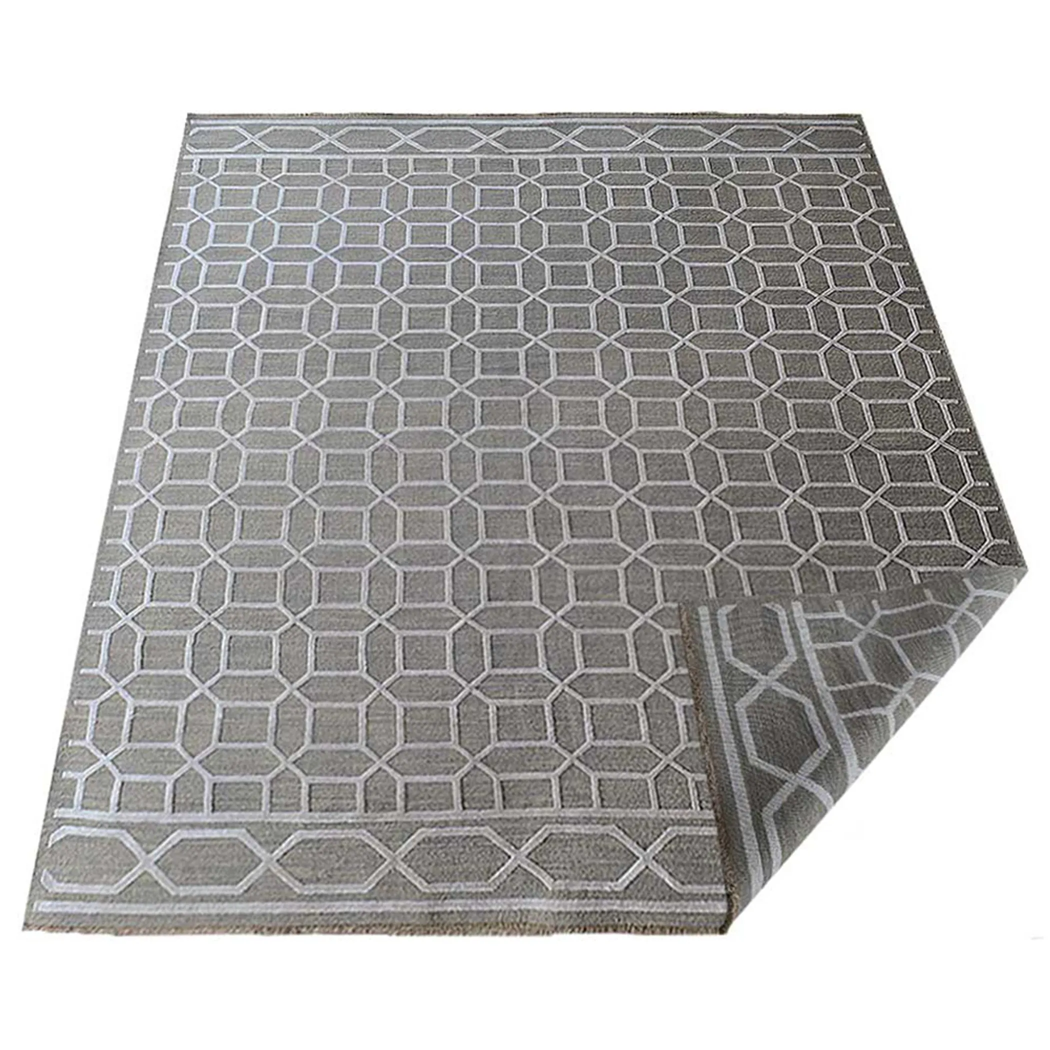 Rugsotic Carpets Hand Knotted Sumak Silk And Wool Area Rug Geometric - Image 5