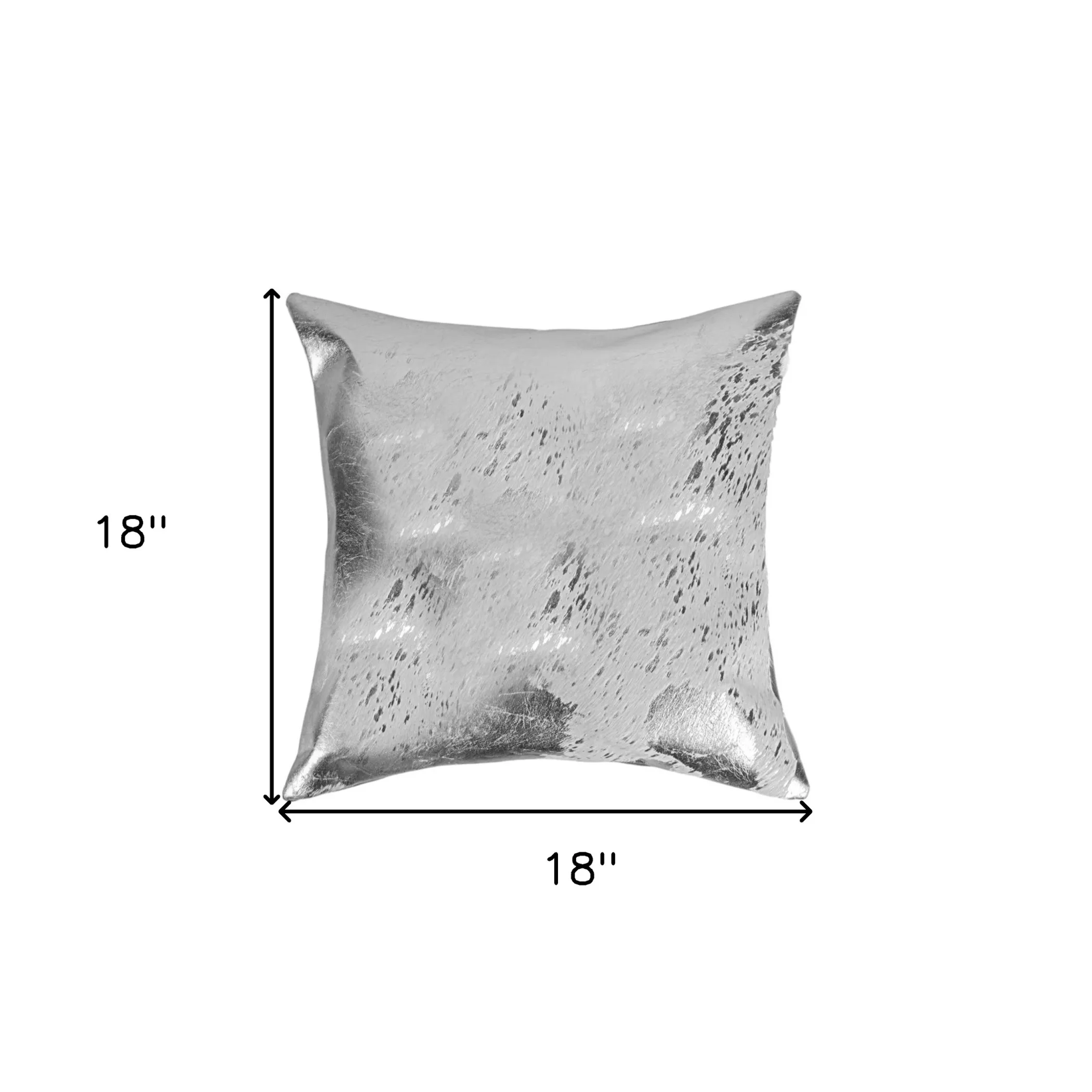 Set of Two 18" Gray and Silver Abstract Cowhide Throw Pillows with Glitter - Image 6