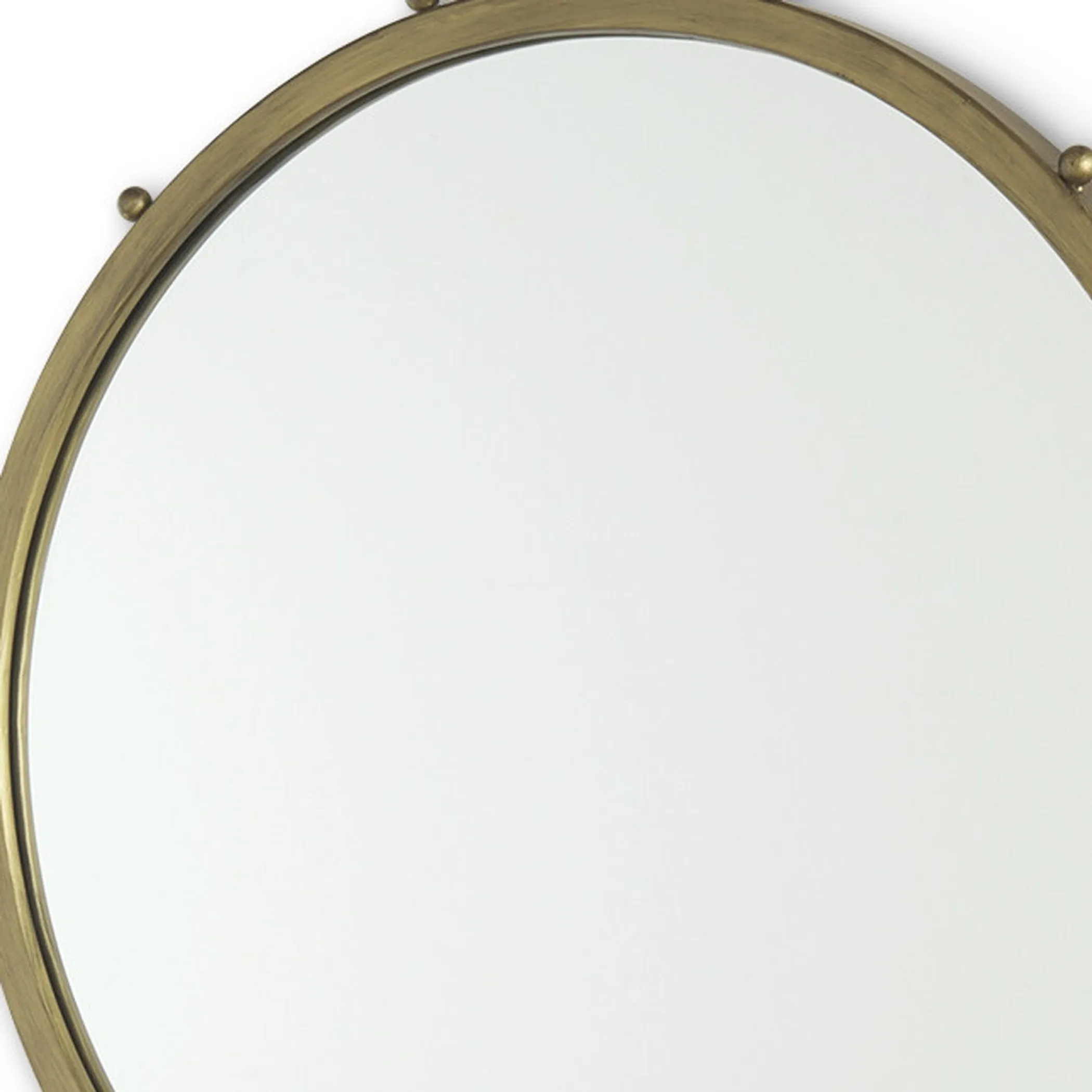 Metal Beaded Round Framed Accent Mirror - Image 3