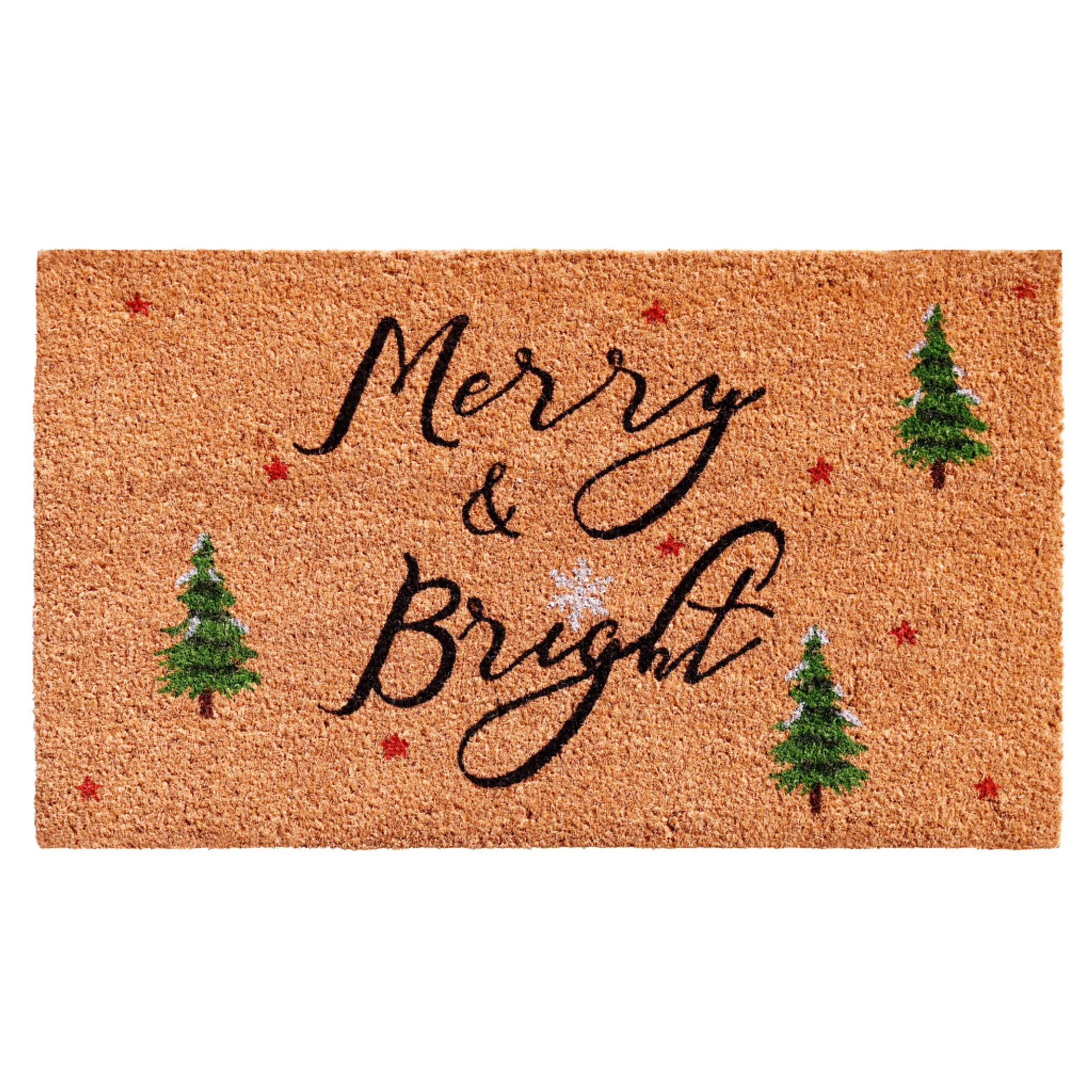 Christmas Merry and Bright Outdoor Coir Door Mat - Image 2