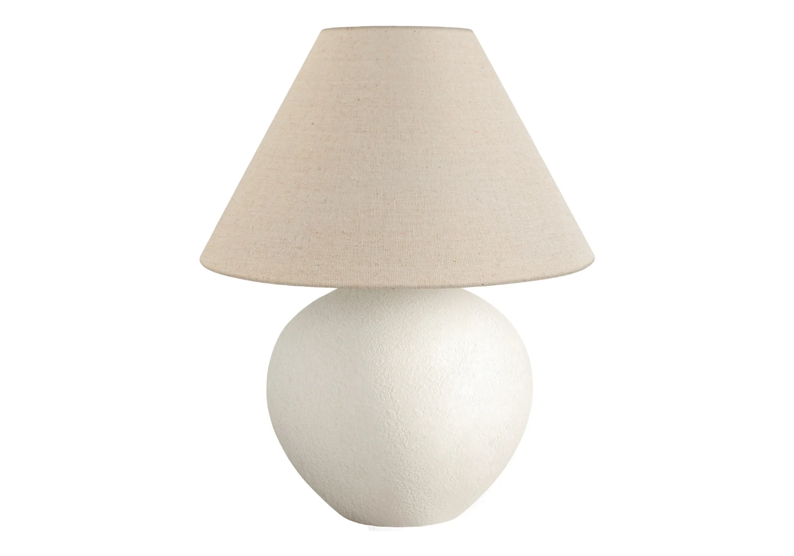 16" Cream Ceramic Round Table Lamp With Cream Empire Shade - Image 5