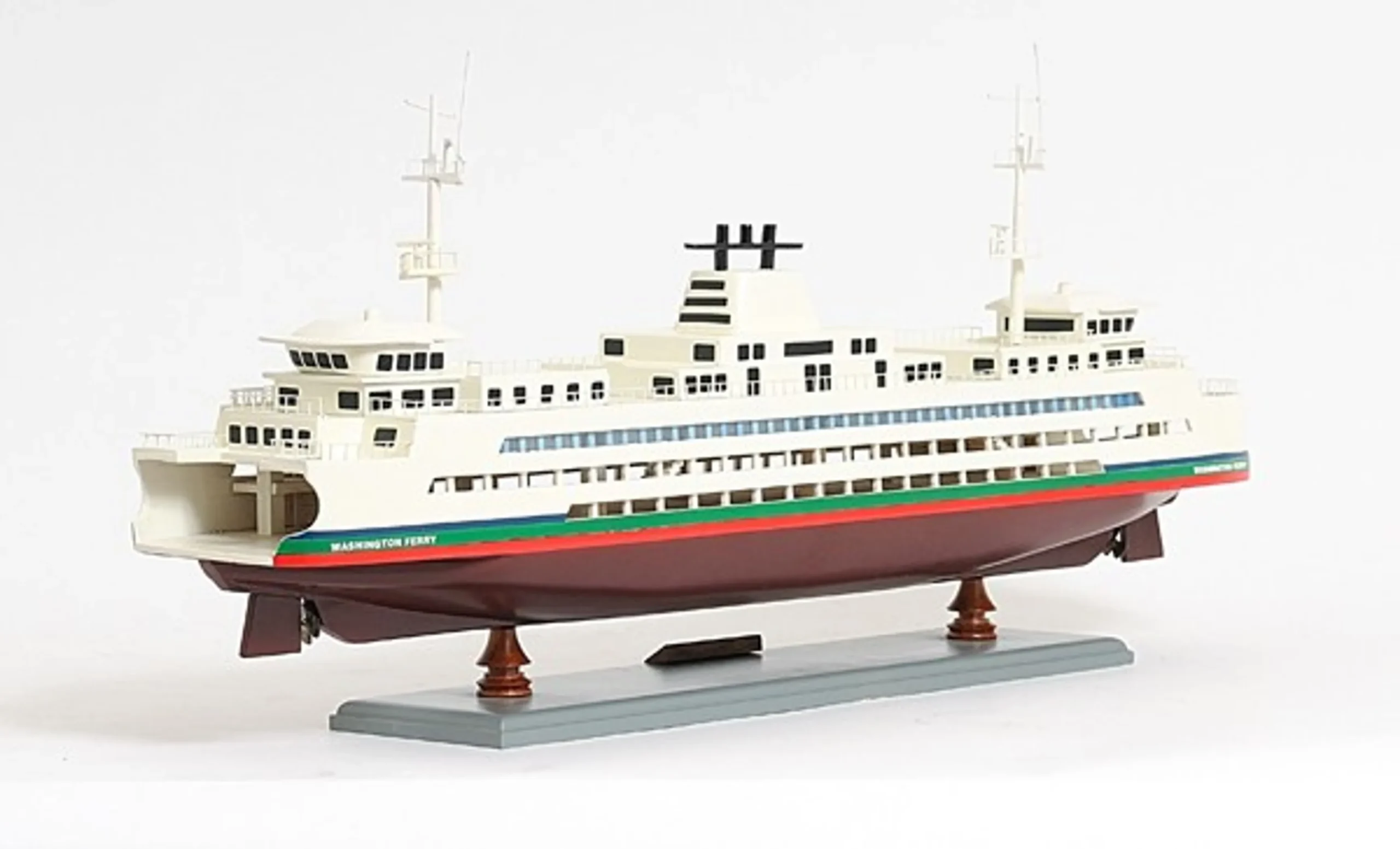 11" Brown and White Washington Ferry Boat Hand Painted Decorative Boat - Image 5