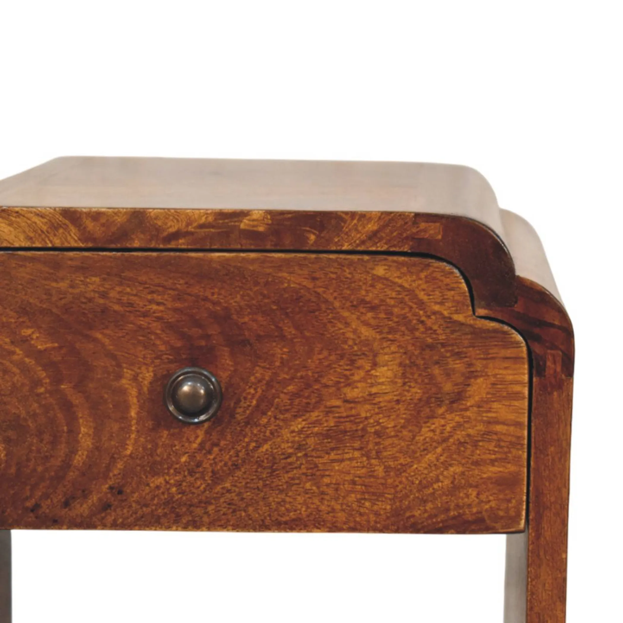 Solid Wood One Drawer Scallop Edge Nightstand - Image 6