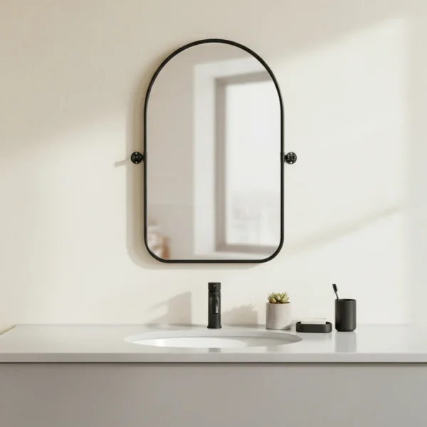 Arch Metal Swivel Framed Accent Mirror