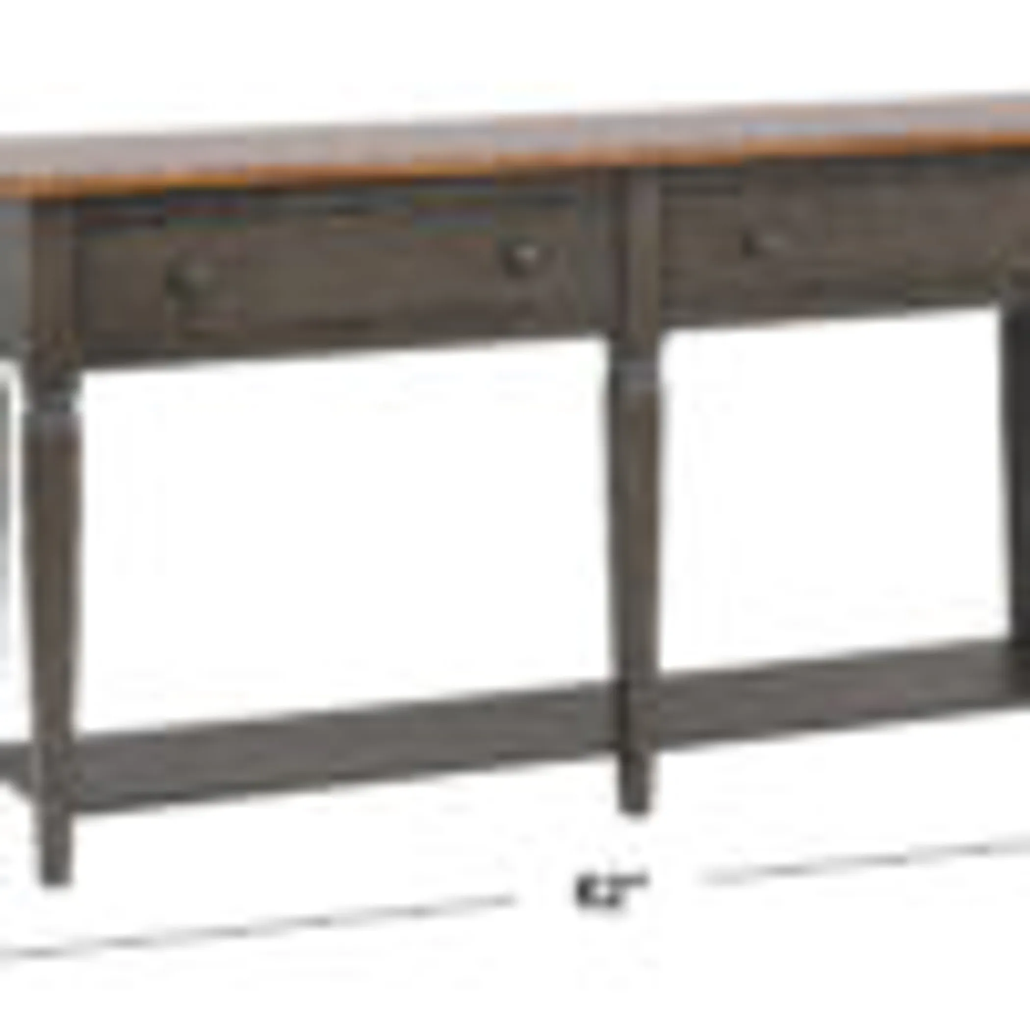 Sunset Trading Dakota Console Table with Drawers and Storage Shelf | 62" Sofa Table | Narrow Kitchen Sideboard | Distressed Brown and Ash Gray Solid. - Image 4