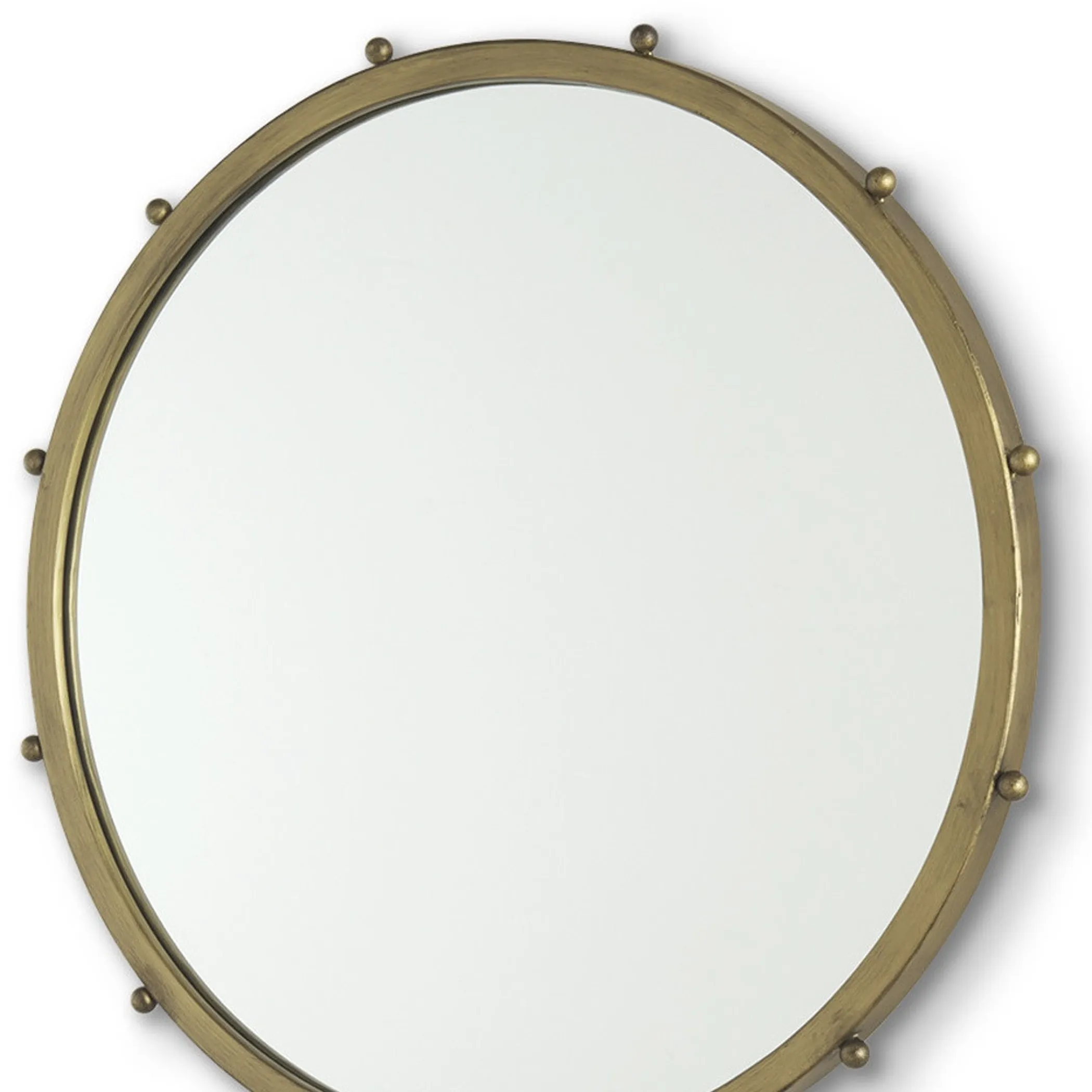 Metal Beaded Round Framed Accent Mirror - Image 4