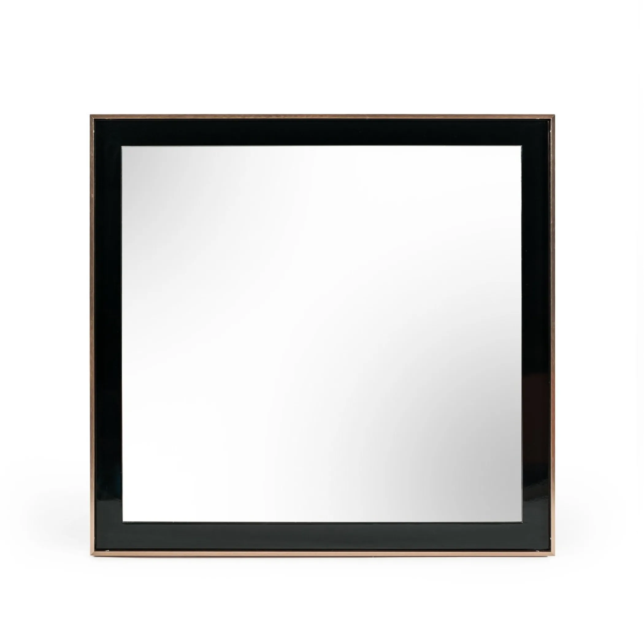 39" Rose Gold and Black Wood and Metal Framed Accent Mirror - Image 2