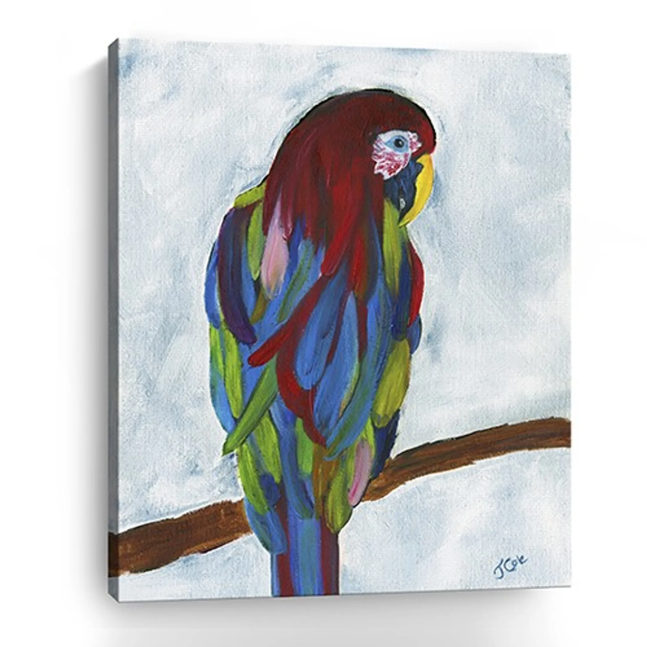 Large Bright and Tropical Parrot Canvas Wall Art - Image 4