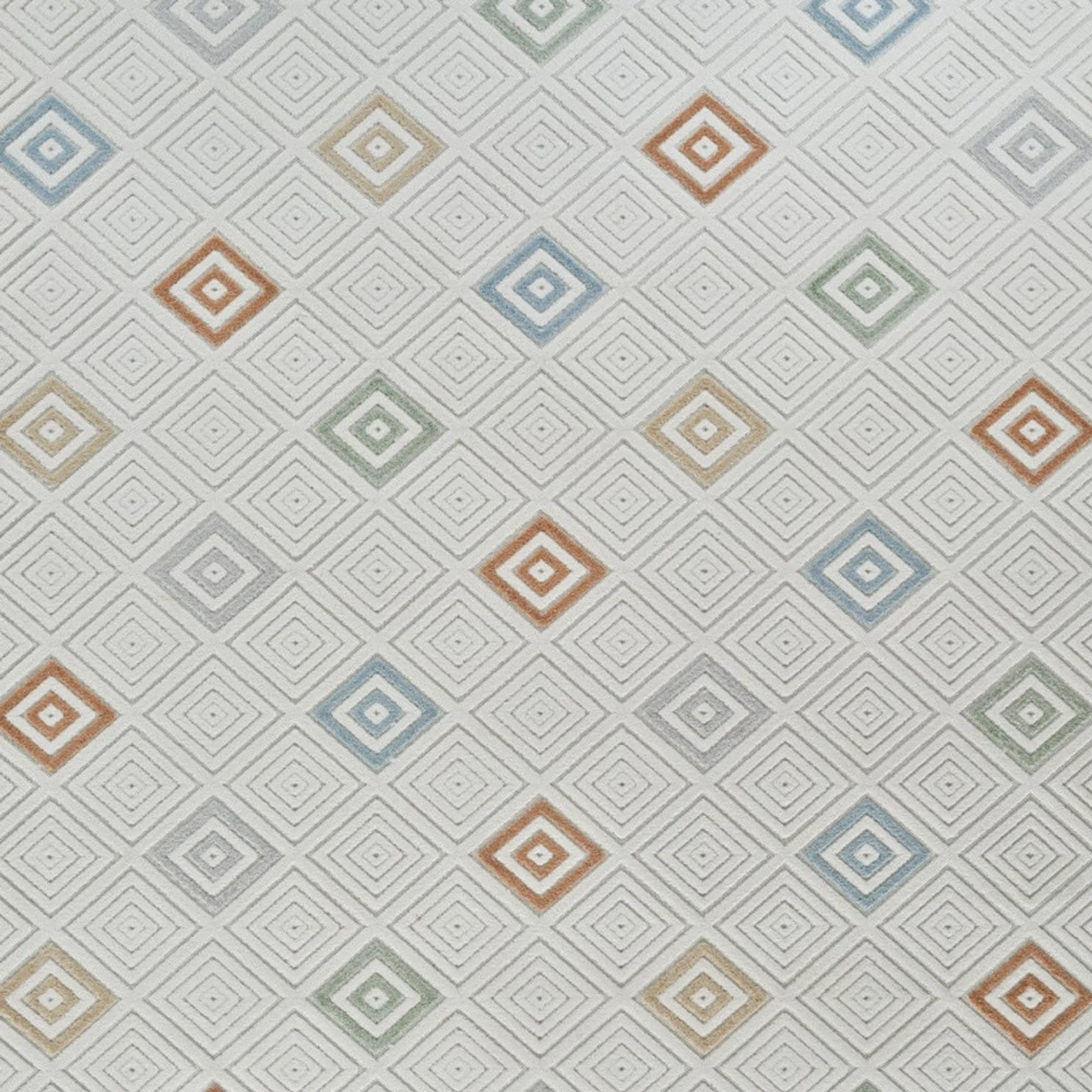 8' X 10' Cream and Beige Geometric Distressed Indoor Outdoor Area Rug - Image 4