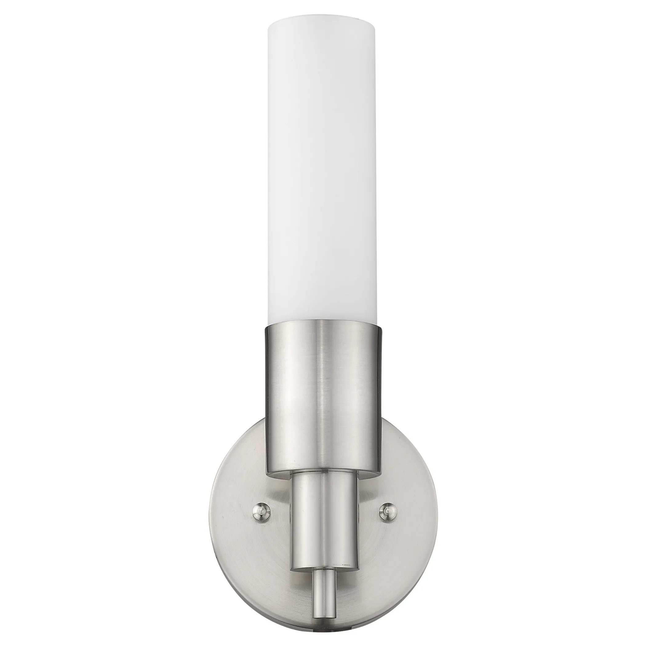 Silver Narrow Wall Light with Frosted Glass Shade - Image 3