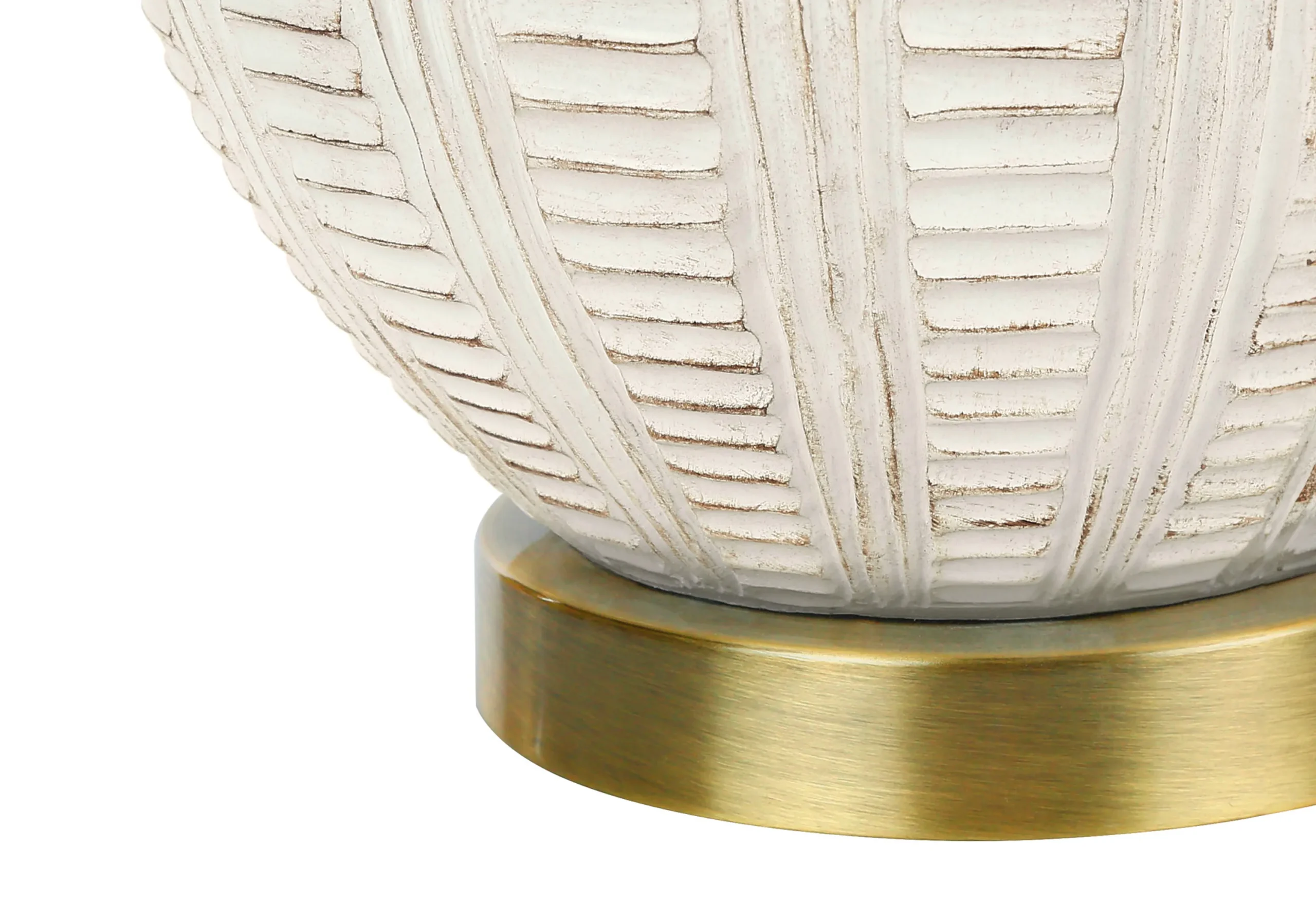 21" Gold and White Urn Table Lamp With Ivory Drum Shade - Image 4