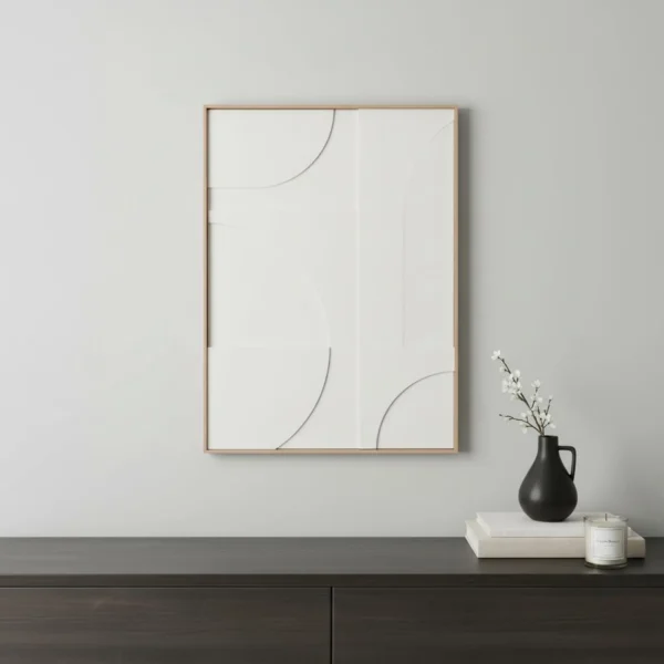 Geo Shapes Brown Shadowbox Wall Art