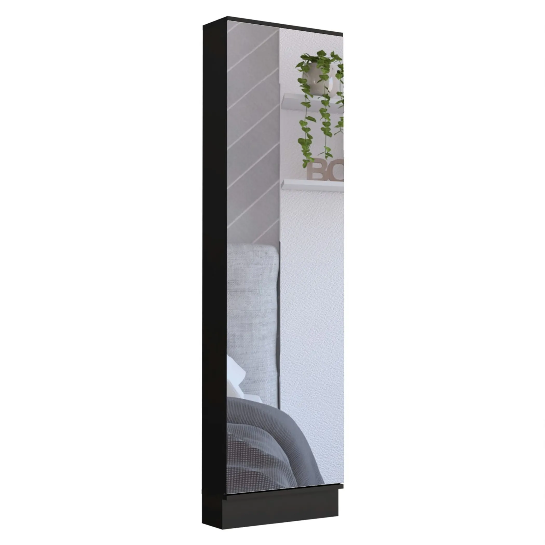 Leto Xl Shoe Rack, Mirror, Five Interior Shelves, Single Door Cabinet - Image 2