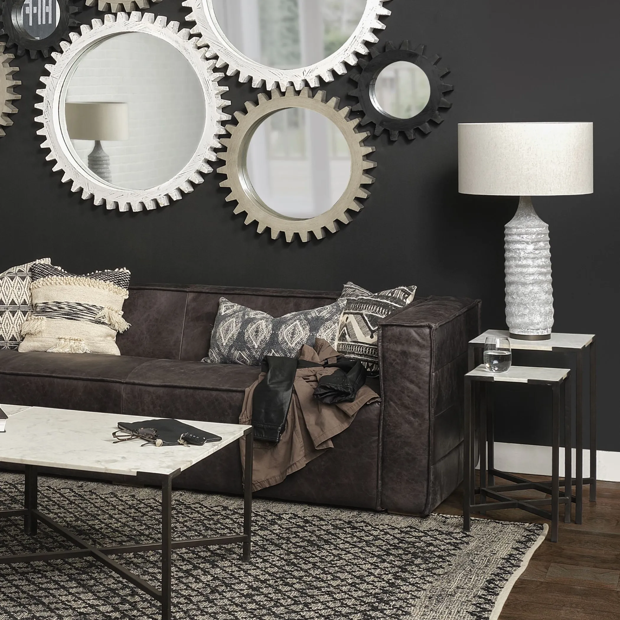 31" Gray Lamp Base LED With Beige Shade - Image 4