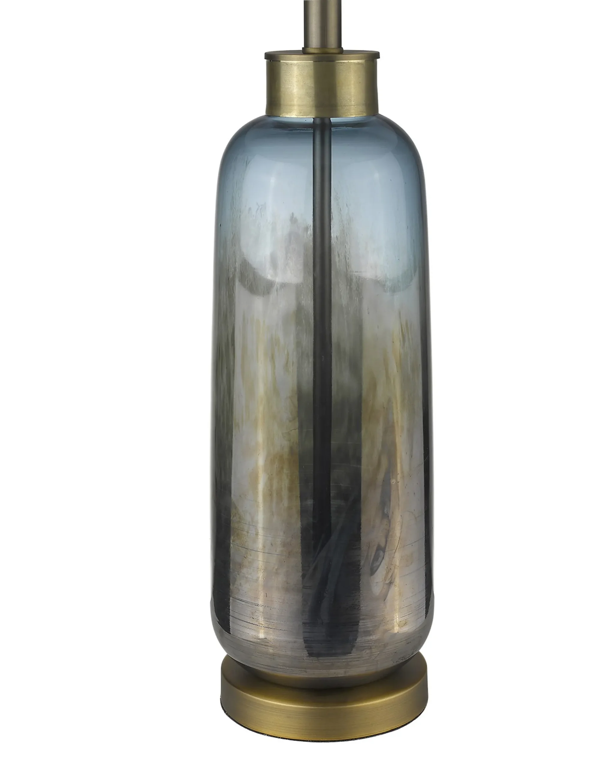 31" Steel Blue Glass Table Lamp With White Empire Shade - Image 5