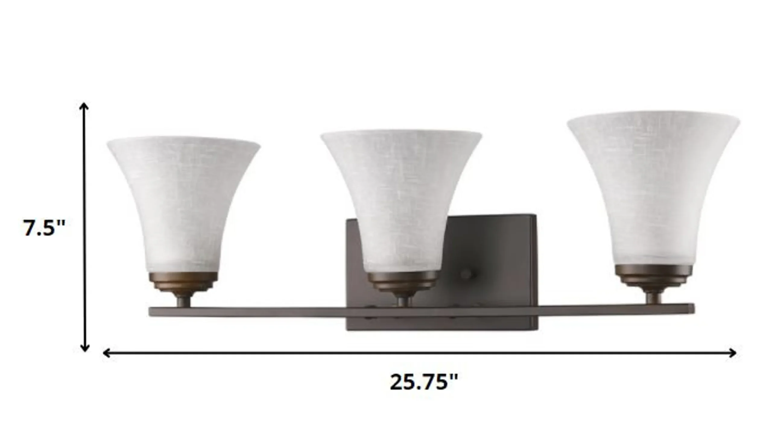 Three Light Bronze Wall Light with Tapered Glass Shade - Image 5