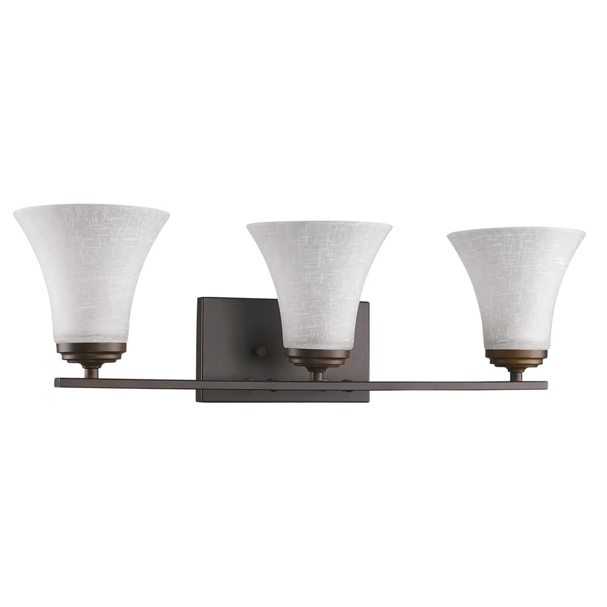 Three Light Bronze Wall Light with Tapered Glass Shade - Image 3
