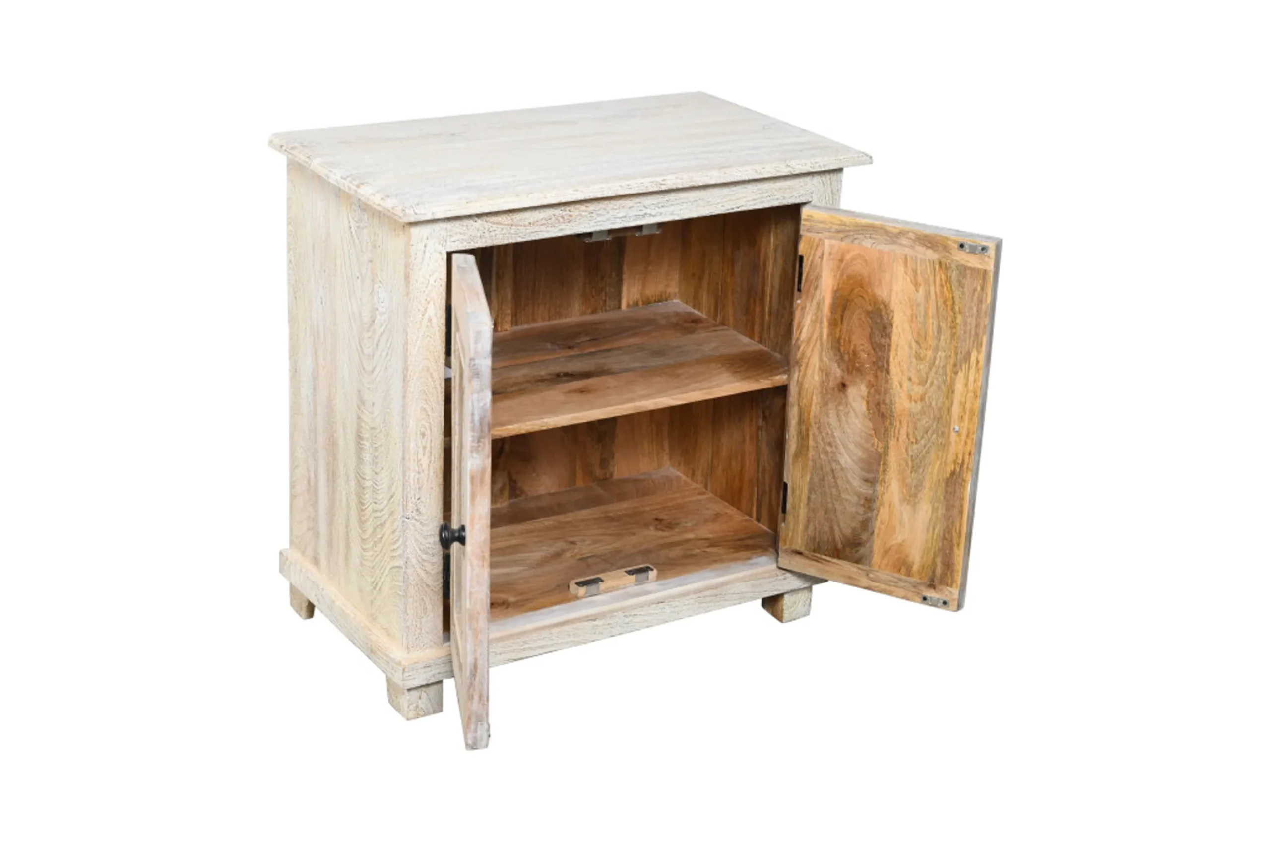 28" Distressed White Solid Wood Nightstand With Storage - Image 4