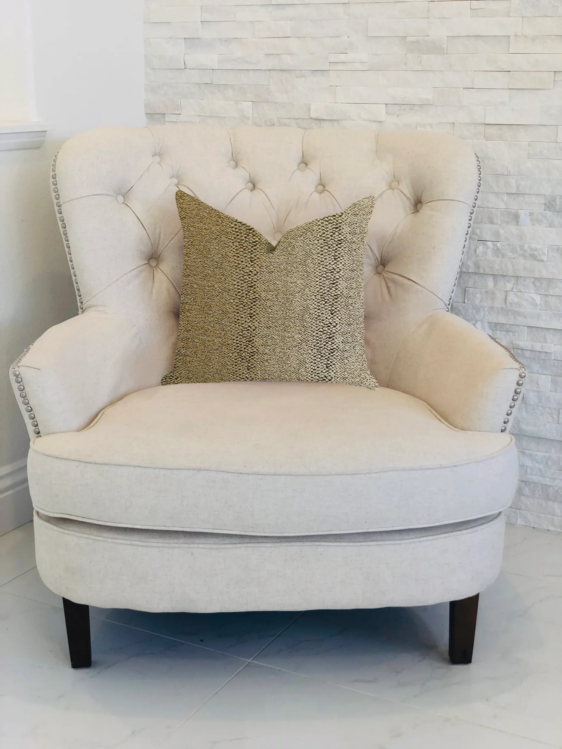 Plutus Shimmer in Gold Metallic Luxury Throw Pillow - Image 2
