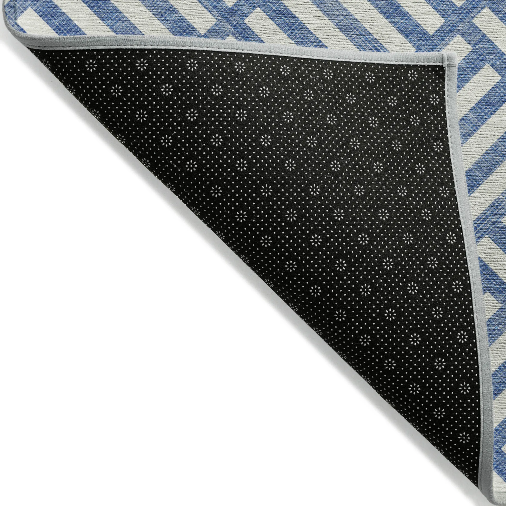 10' X 14' Blue And Ivory Geometric Washable Indoor Outdoor Area Rug - Image 4