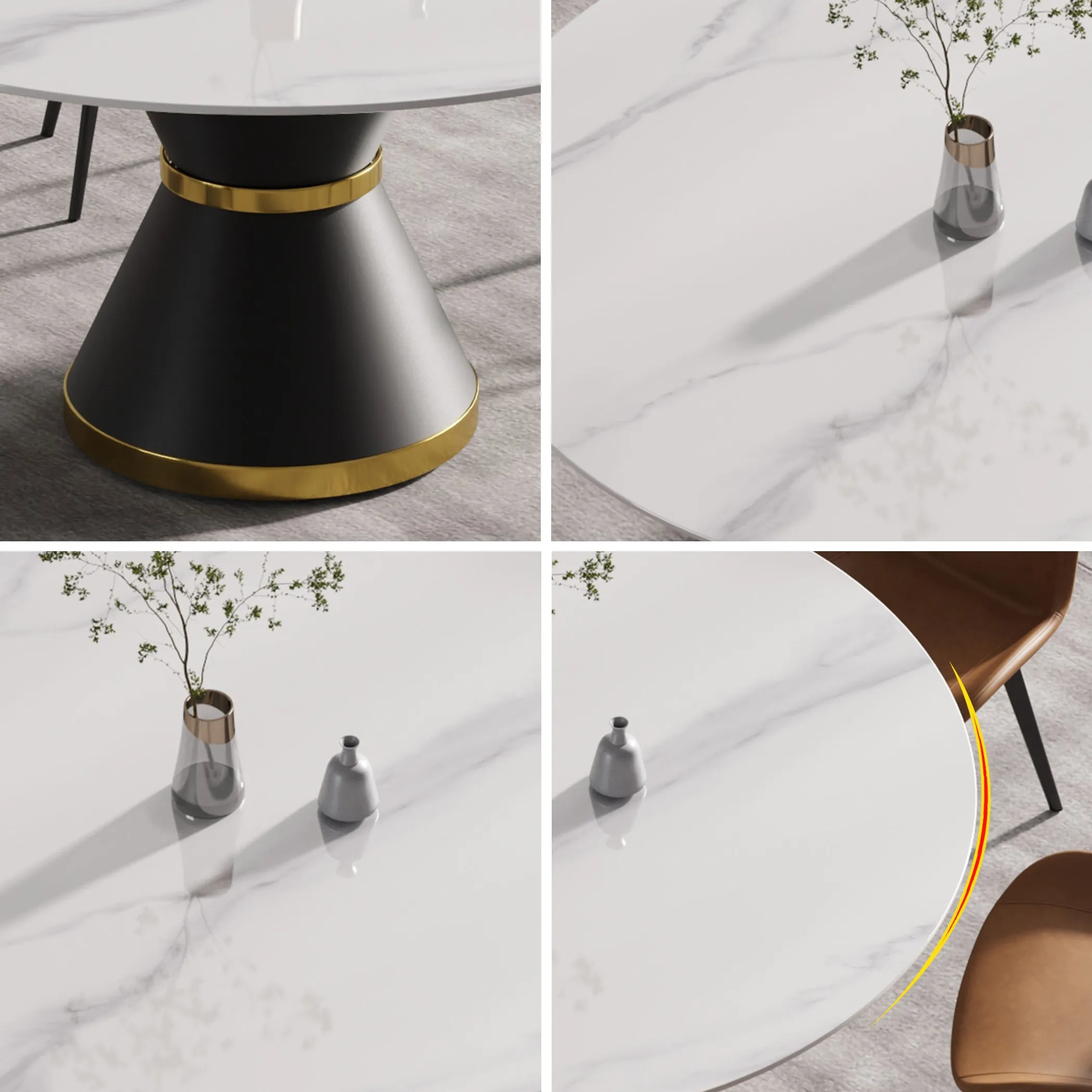 Modern Marble Stone Round Dining Table - Image 6