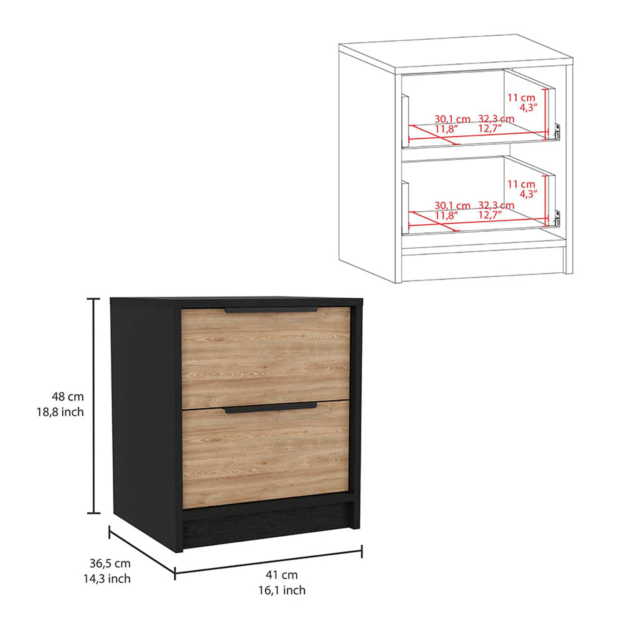 Appleton 3 Piece Bedroom Set, Armoire + Nightstand + Nightstand - Image 6