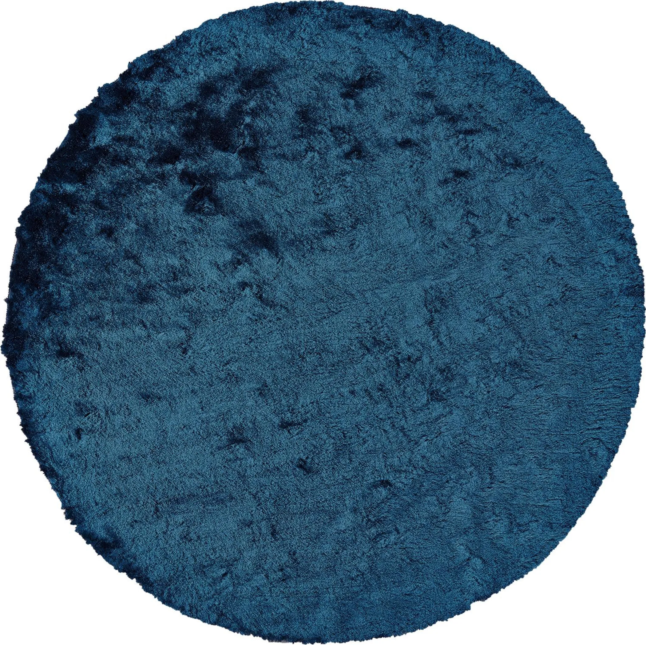 8' Blue And Green Round Shag Tufted Handmade Area Rug - Image 2