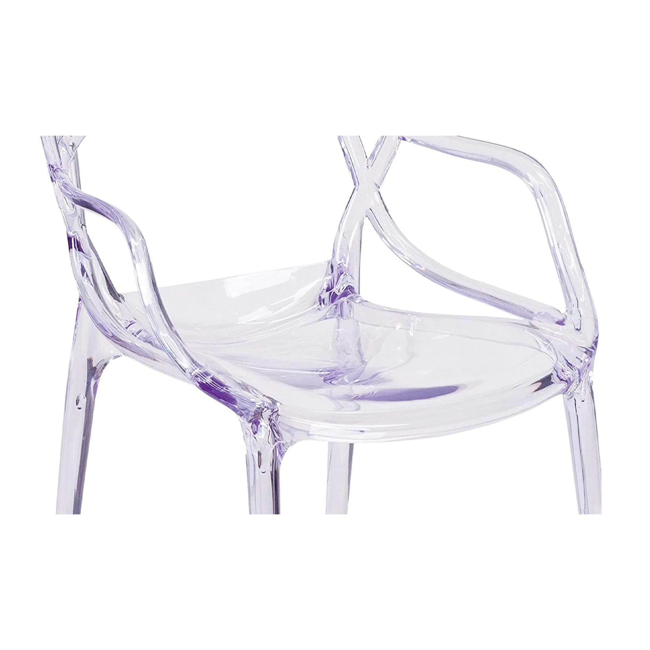 Clear Acrylic Open Back Dining Arm Chair - Image 5