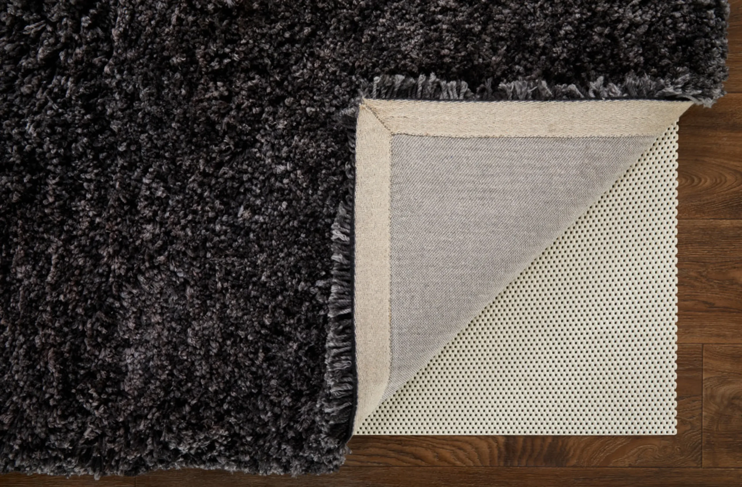 4' X 6' Black Shag Hand Tufted Area Rug - Image 6