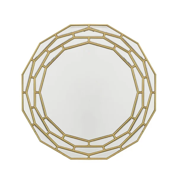 35" Gold Round Framed Accent Mirror
