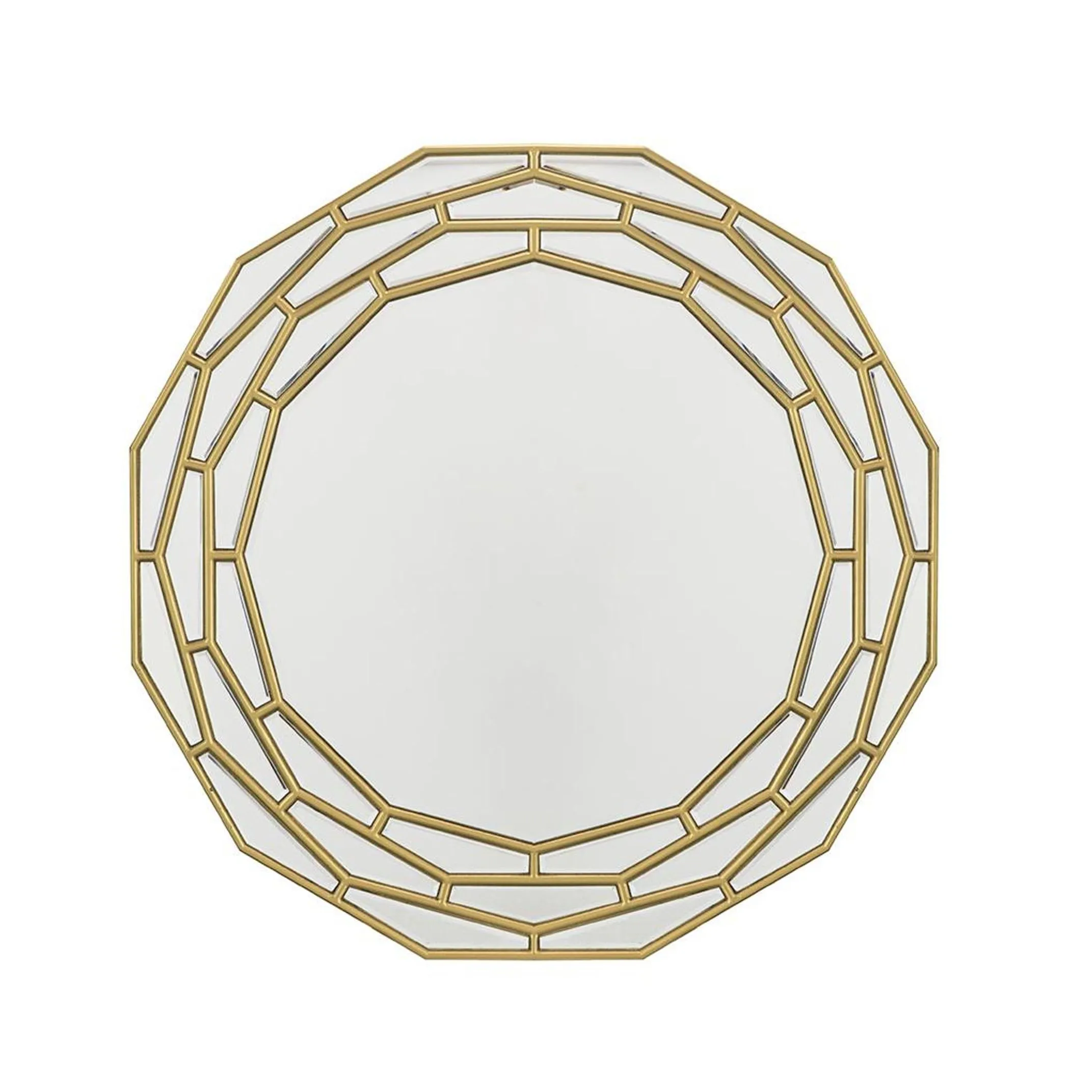 35" Gold Round Framed Accent Mirror