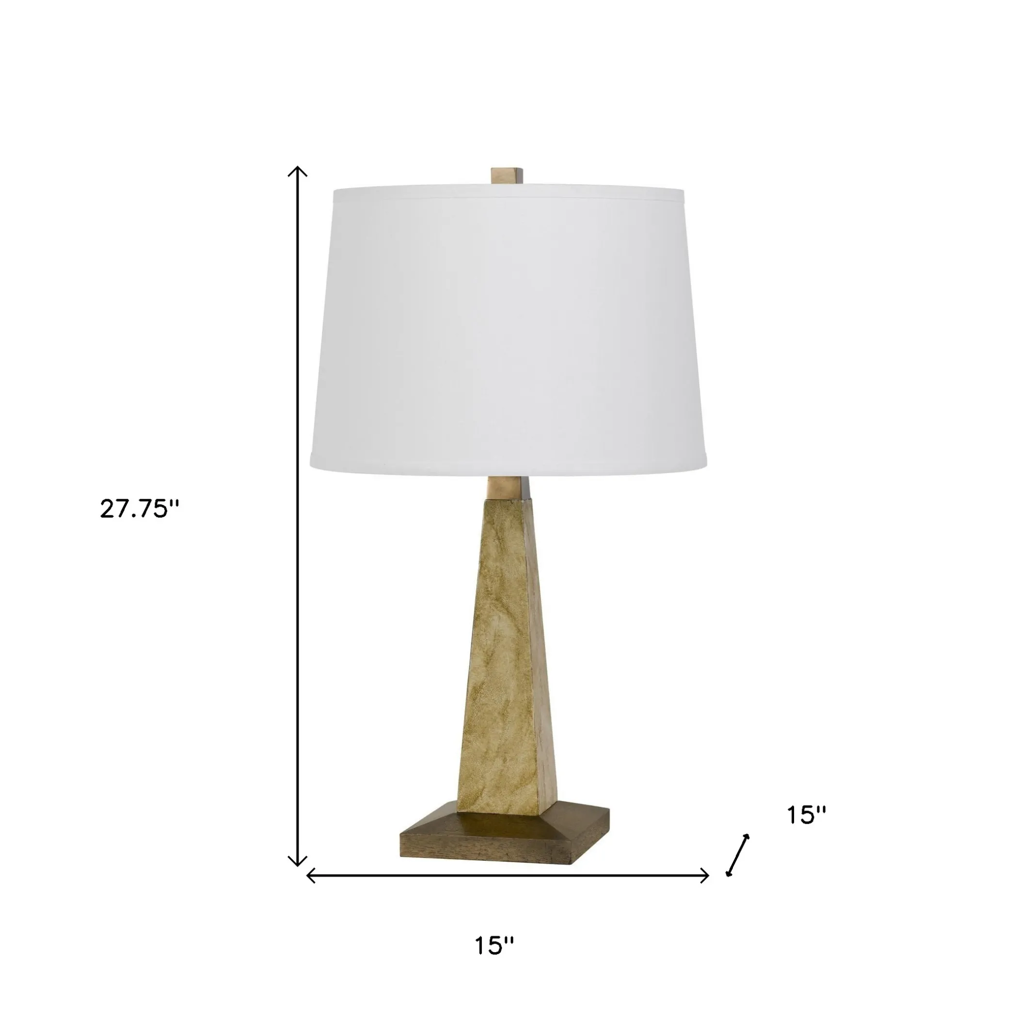 28" Brown Table Lamp With Off White Empire Shade - Image 5