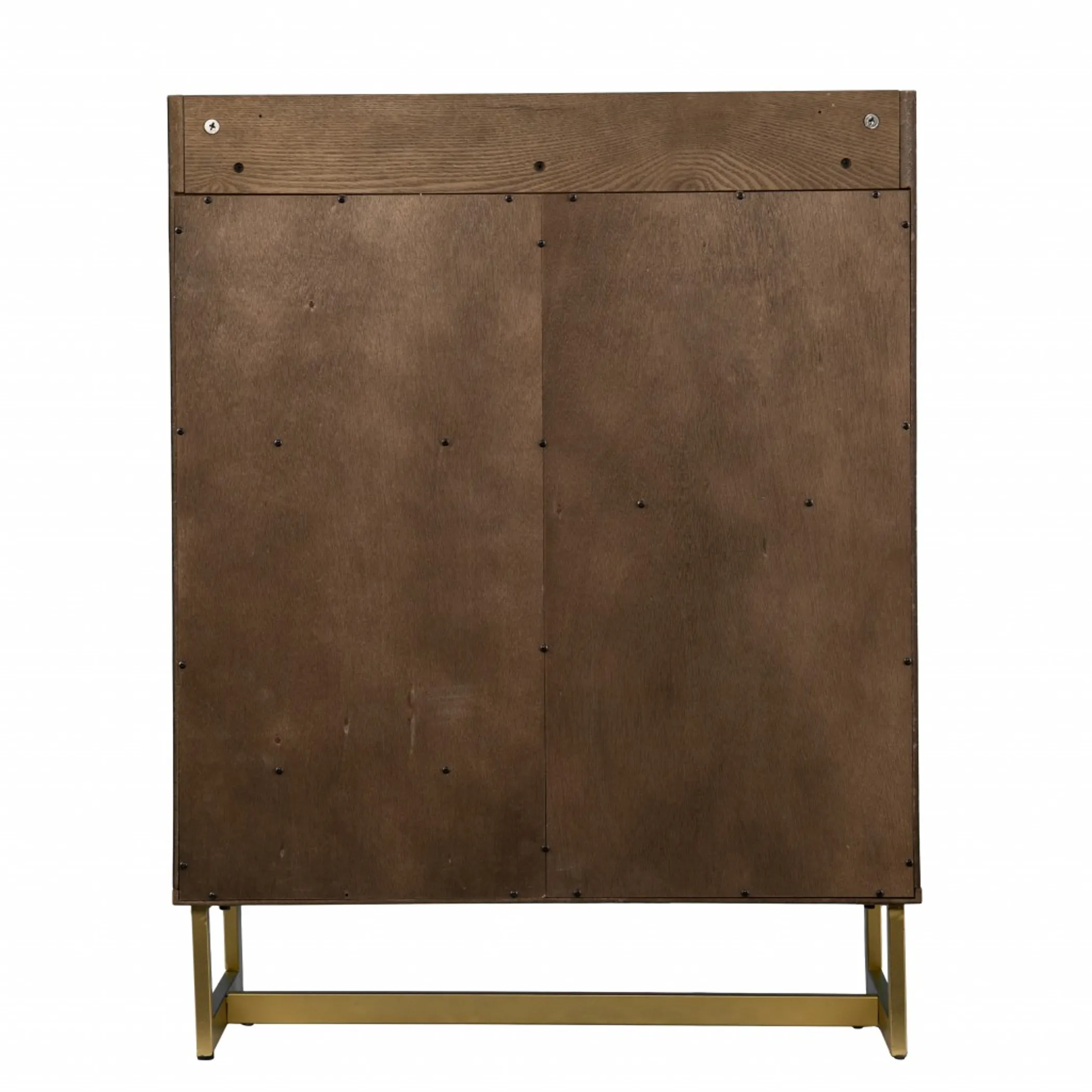 Retro Gold Natural and Faux Marble Wine Cabinet - Image 4