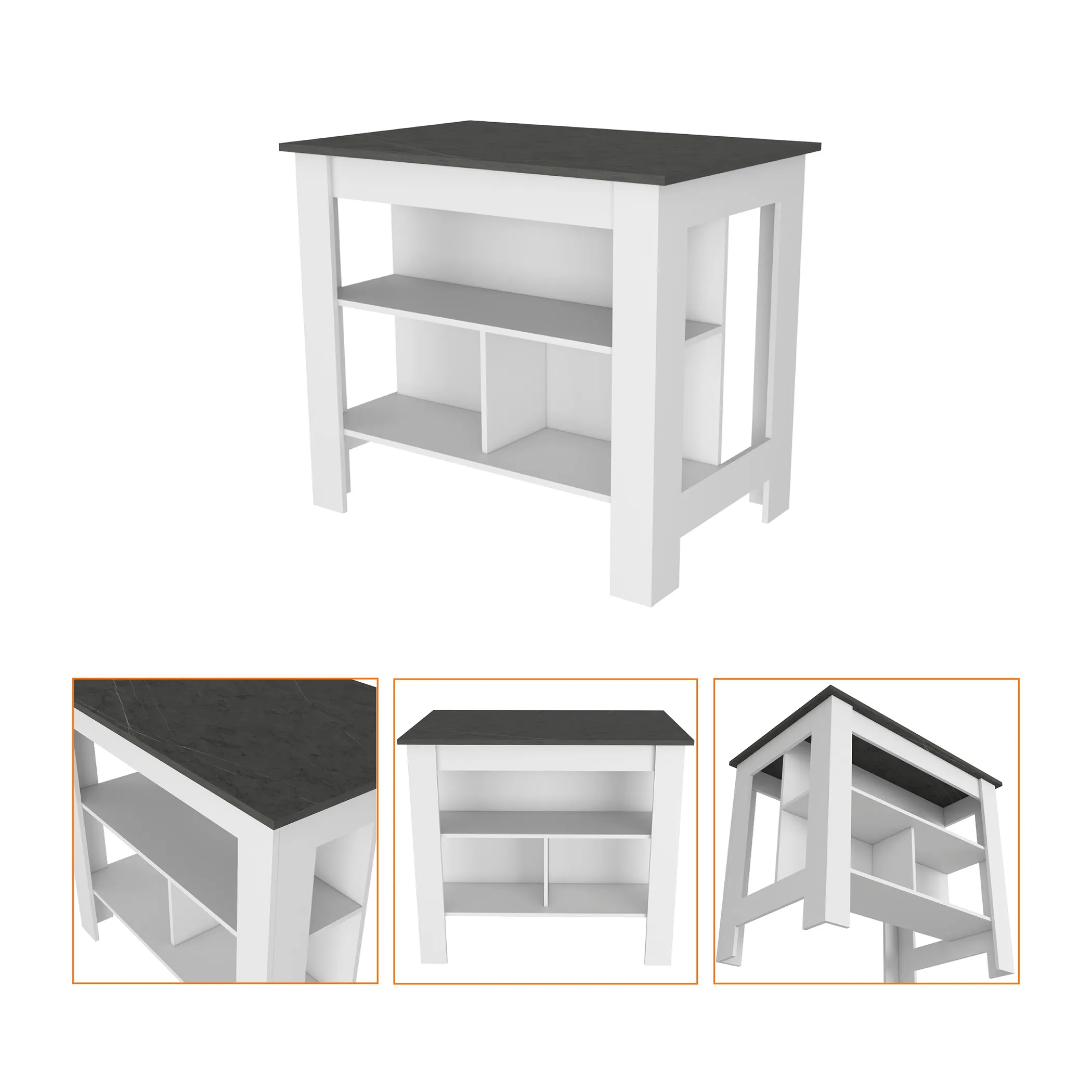 Charlotte 2 Piece Kitchen Set, Kitchen Island + Kitchen Pantry - Image 4