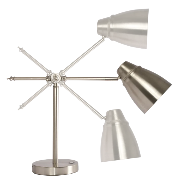 Brushed Silver LED Adjustable Desk Lamp