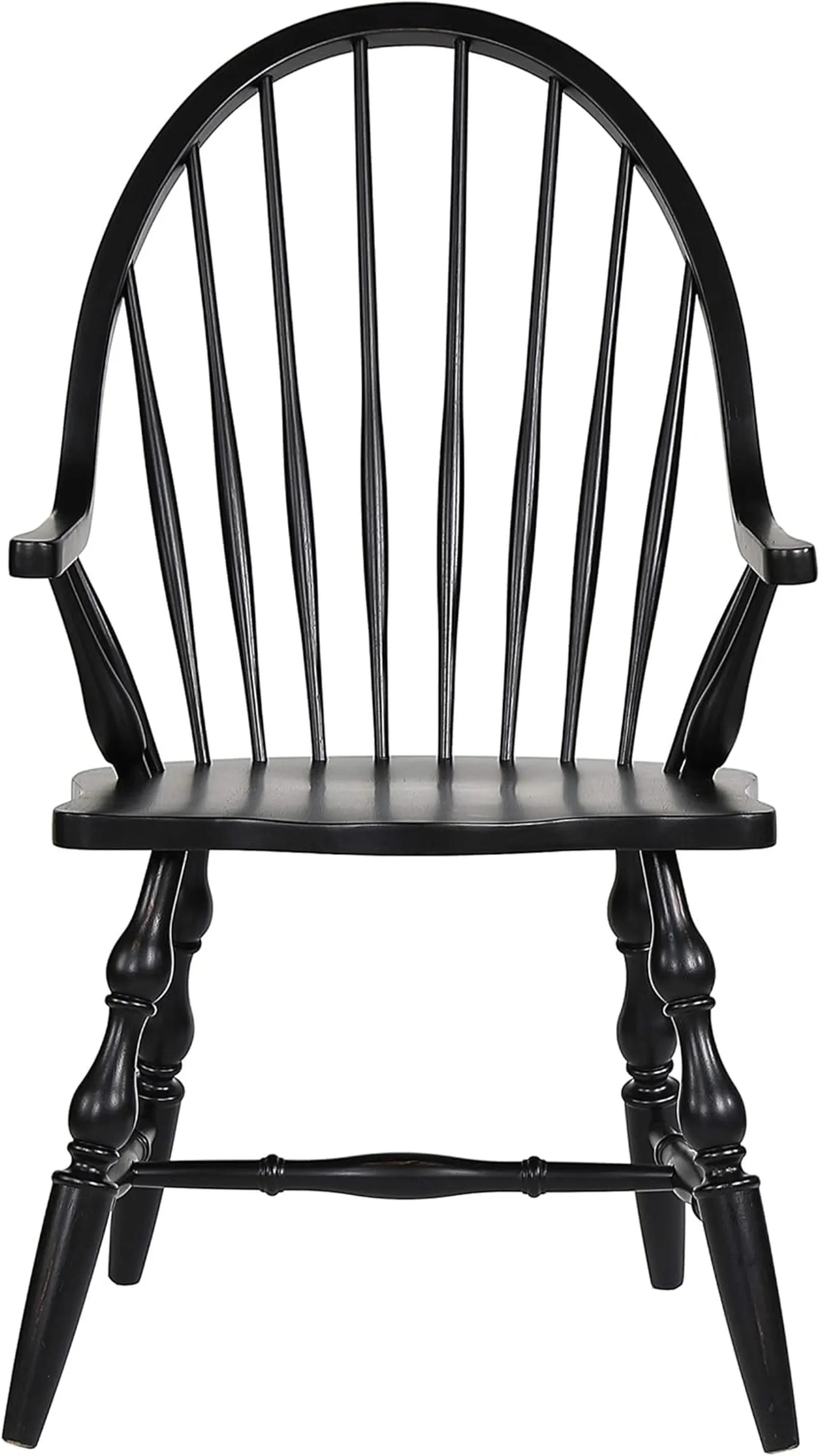 Sunset Trading Black Cherry Selections Windsor Spindleback Dining Chair with Arms | Fully Assembled Kitchen Armchair| Modern Farmhouse Minimalist Cou. - Image 3