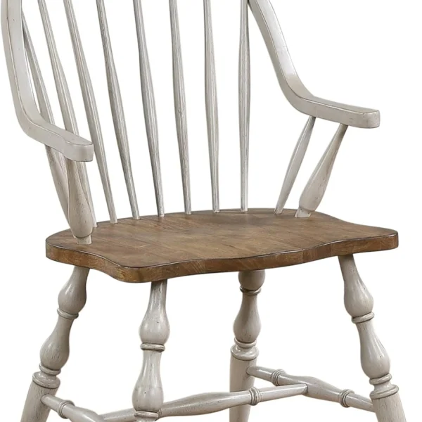Sunset Trading Country Grove Windsor Spindleback Dining Chair with Arms | Fully Assembled Kitchen Armchair| Modern Farmhouse Minimalist Country Cotta.