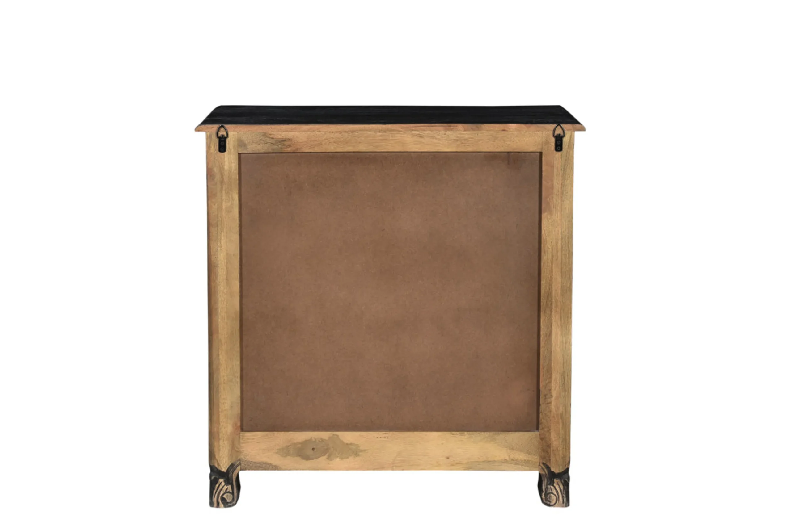 30" Black Solid Wood Distressed Three Drawer Nightstand - Image 5