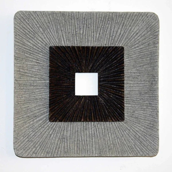 Brown & Gray Square Ribbed Minimalistic Wall Art