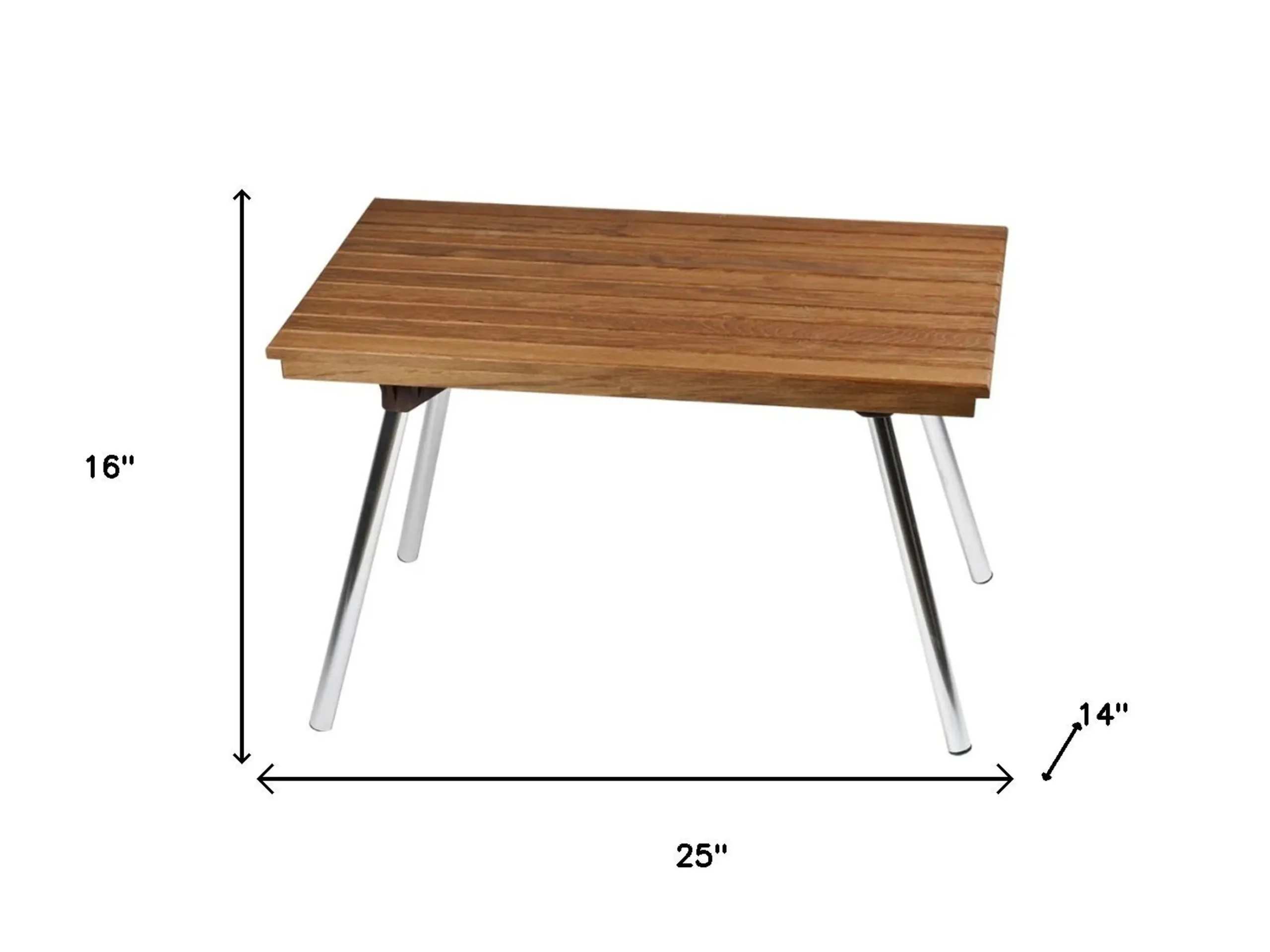 16" X 25" Brown Teak Rectangular Shower Bench - Image 5