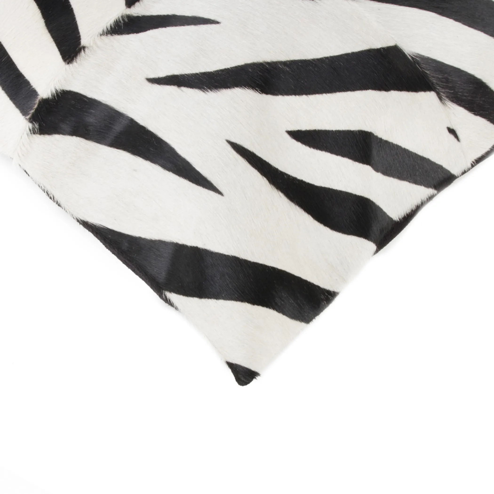 Set of Two 18" White and Black Zebra Cowhide Throw Pillows - Image 4
