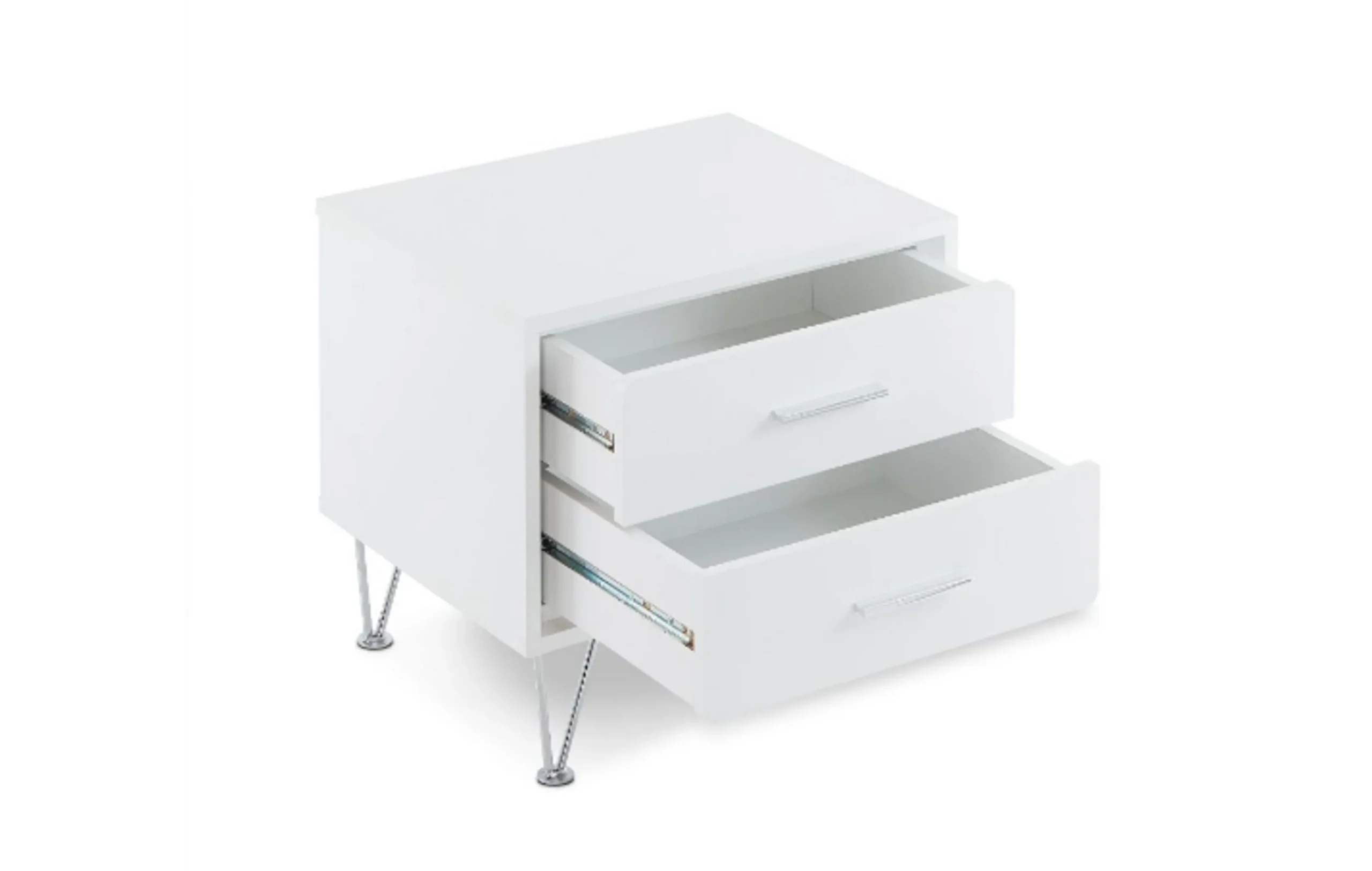20" White Nightstand With Manufactured Wood Top - Image 3